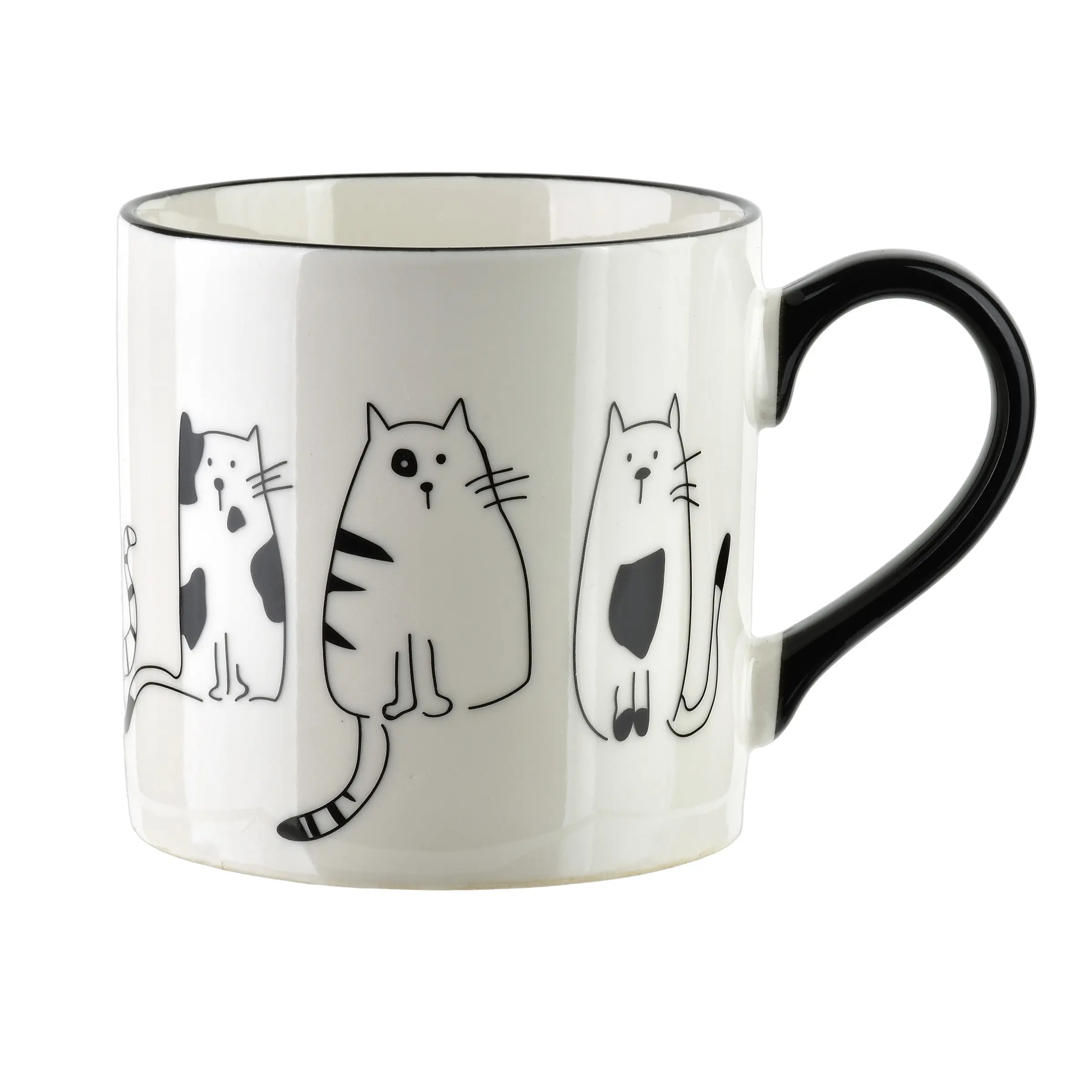 Affekdesign Porcelánový hrnek COTTELLO 370 ml bílý/černý