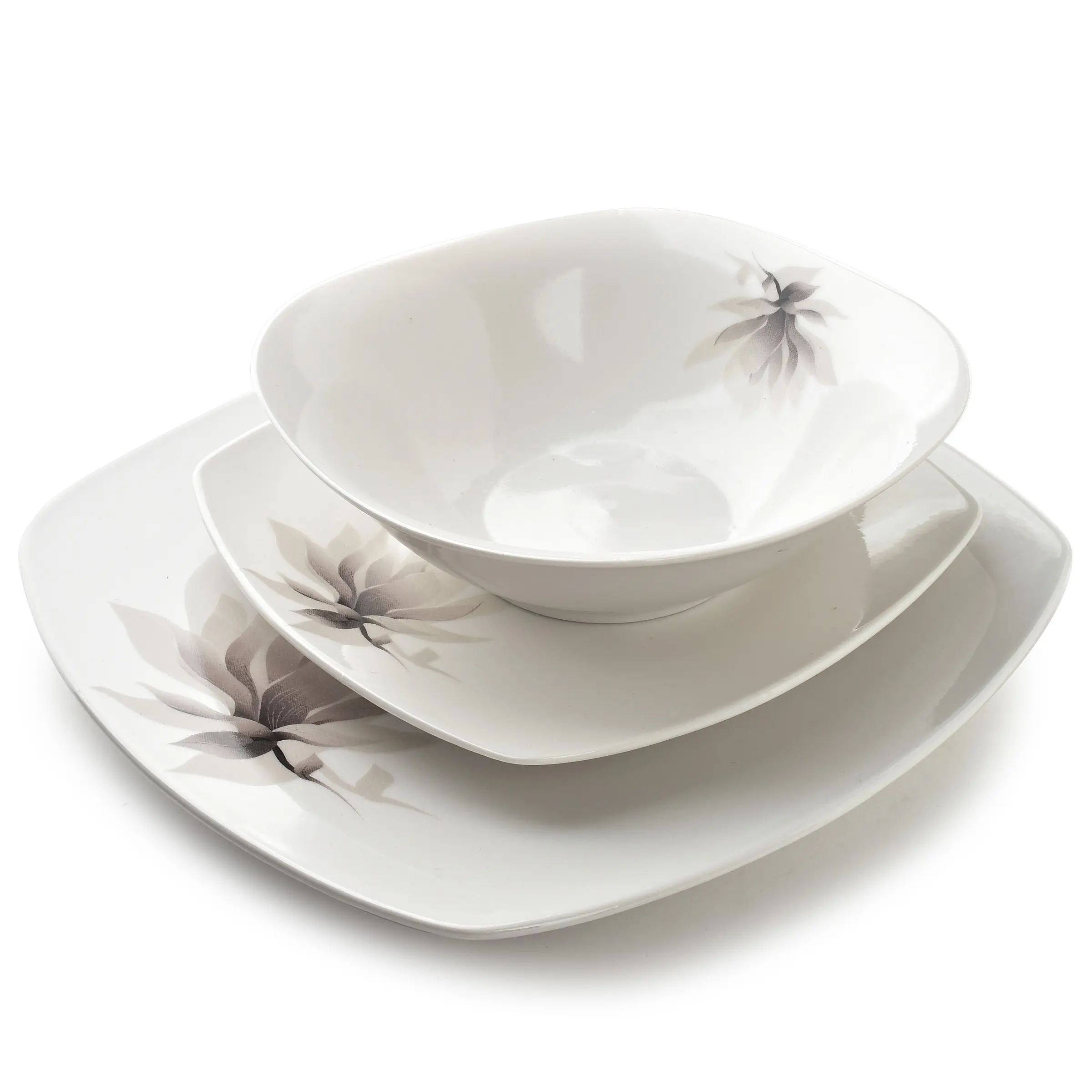 Affekdesign Porcelánová jídelní sada 18 ks talířů MAGNOLIA bílá