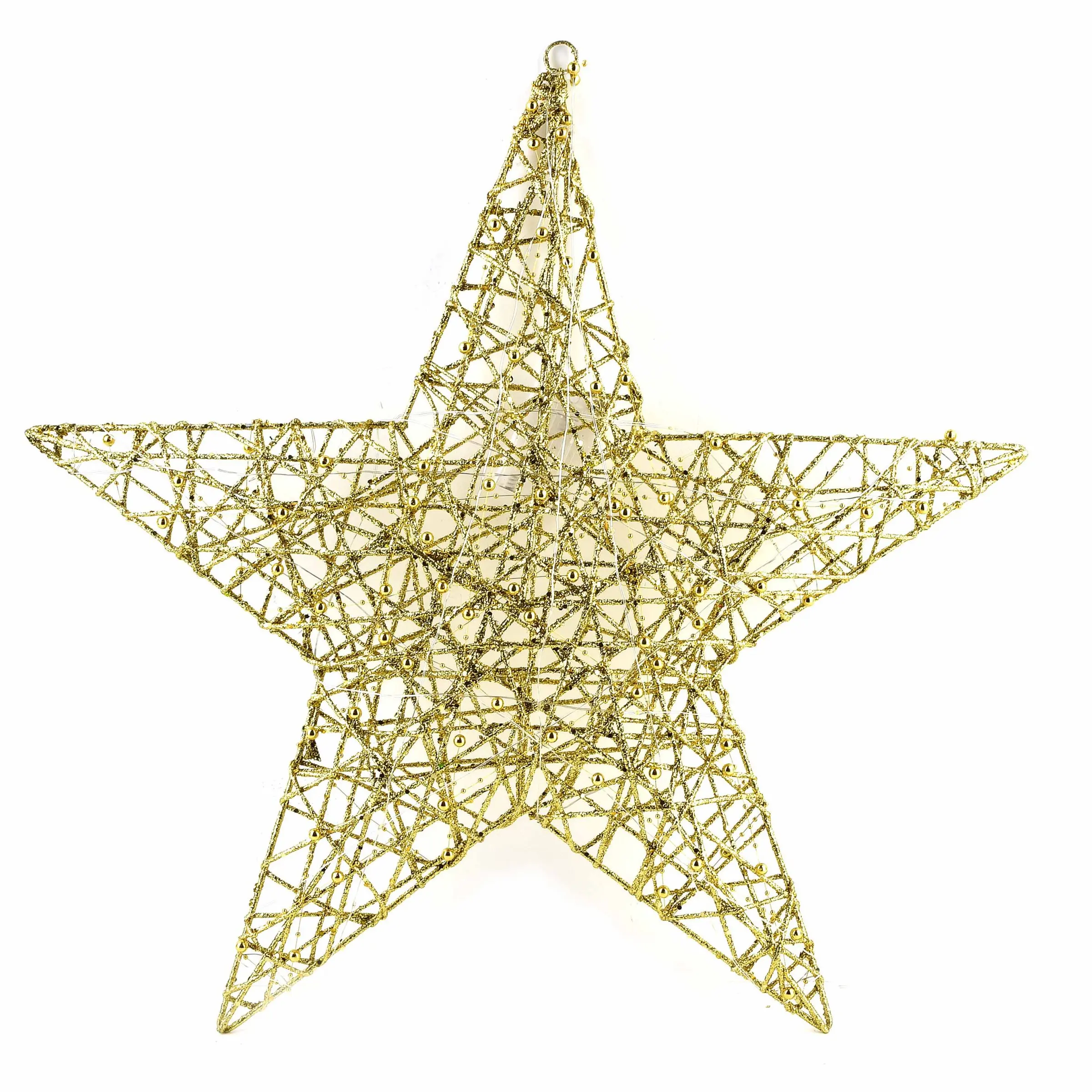 Mondex LED vánoční závěsná hvězda SANTA LILA 60 cm zlatá