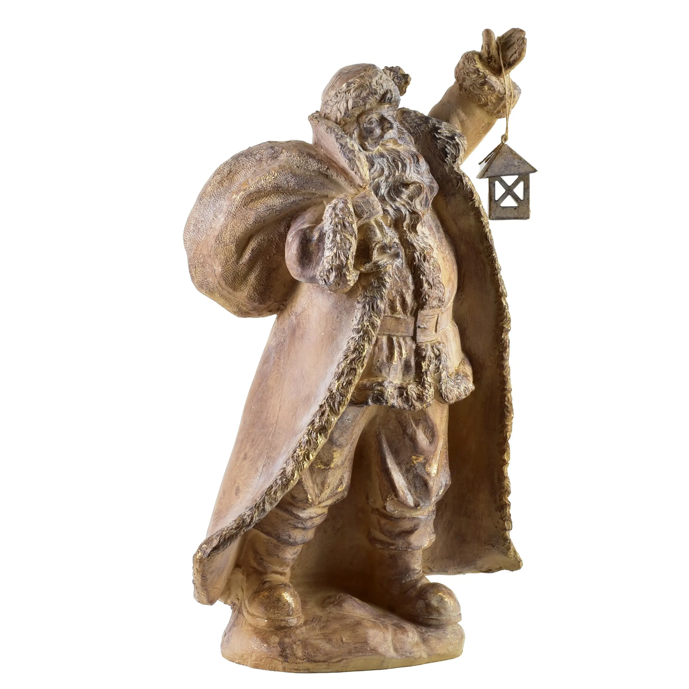 Mondex Vánoční figurka svatý Mikuláš Santa Lila 41 cm hnědá