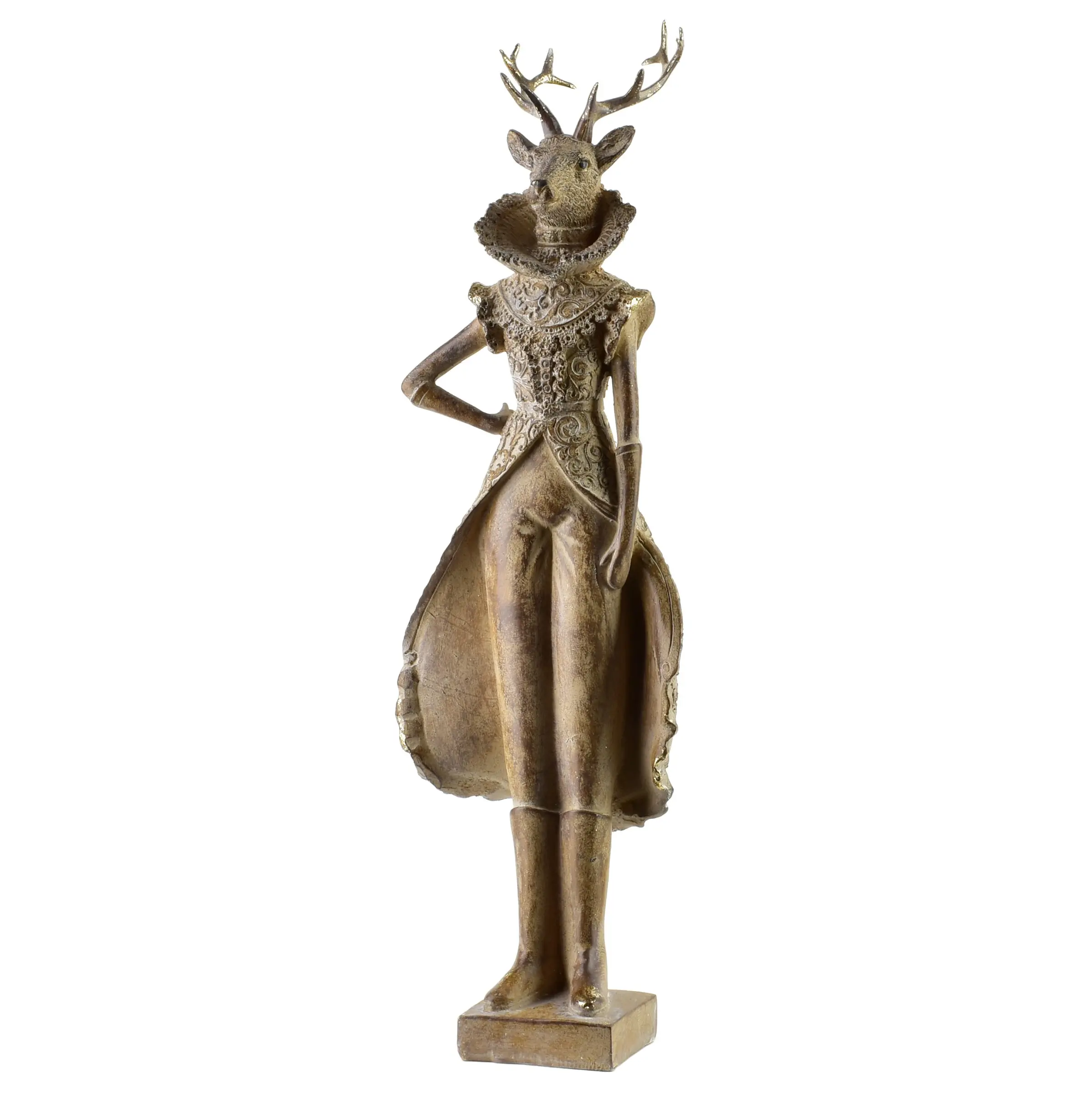 Mondex Vánoční figurka Santa Lila Jelení dáma 43 cm hnědá