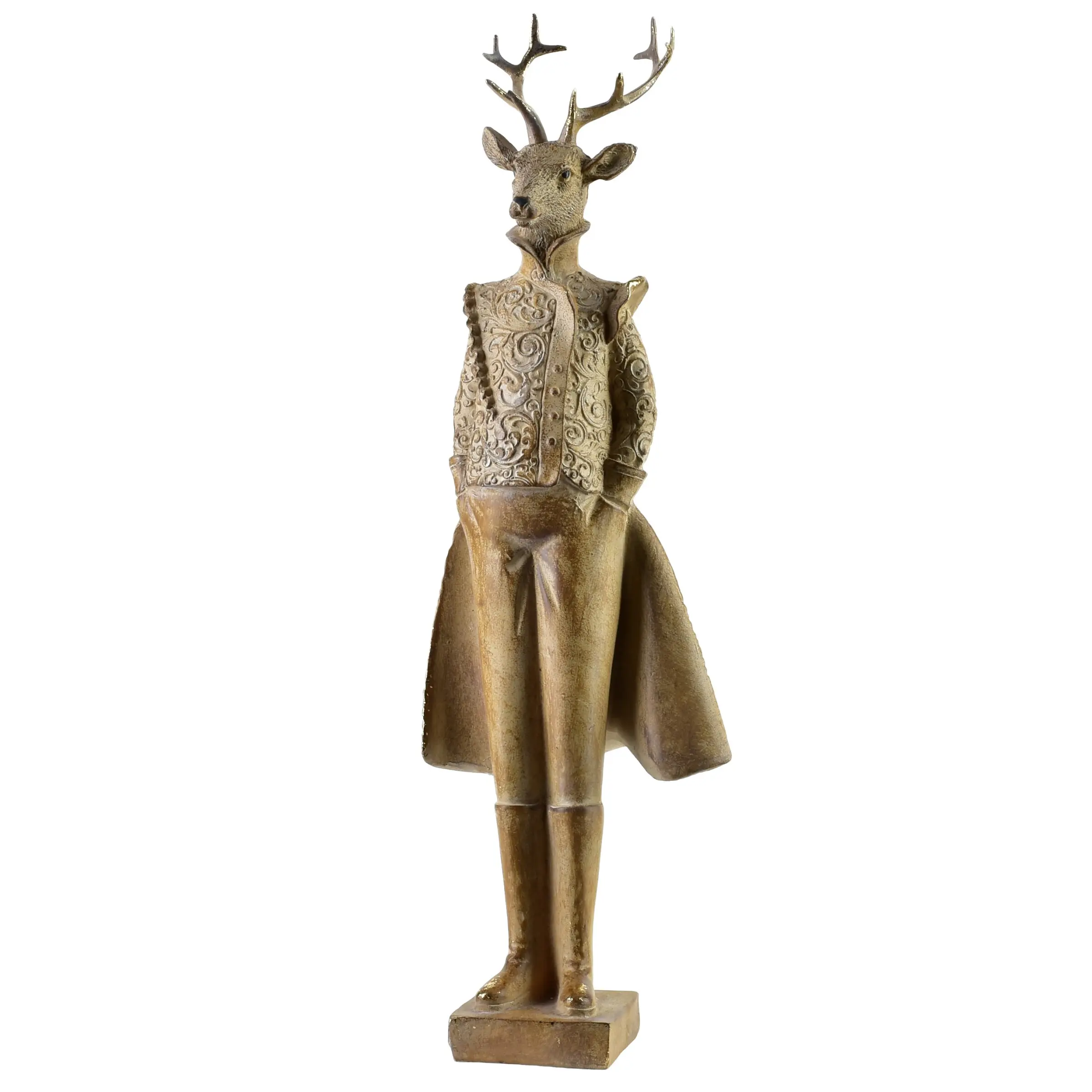 Mondex Vánoční figurka Santa Lila Jelení pán 43 cm hnědá