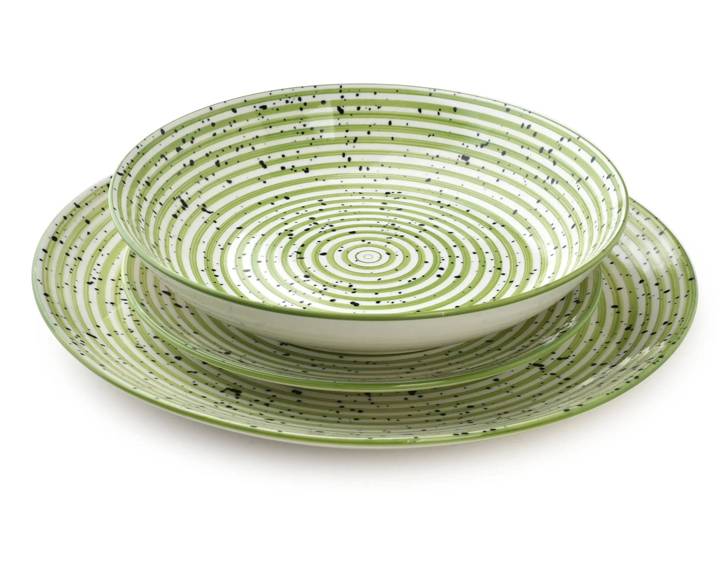 Affekdesign Porcelánová sada 18 ks STRIPES GREEN zelená