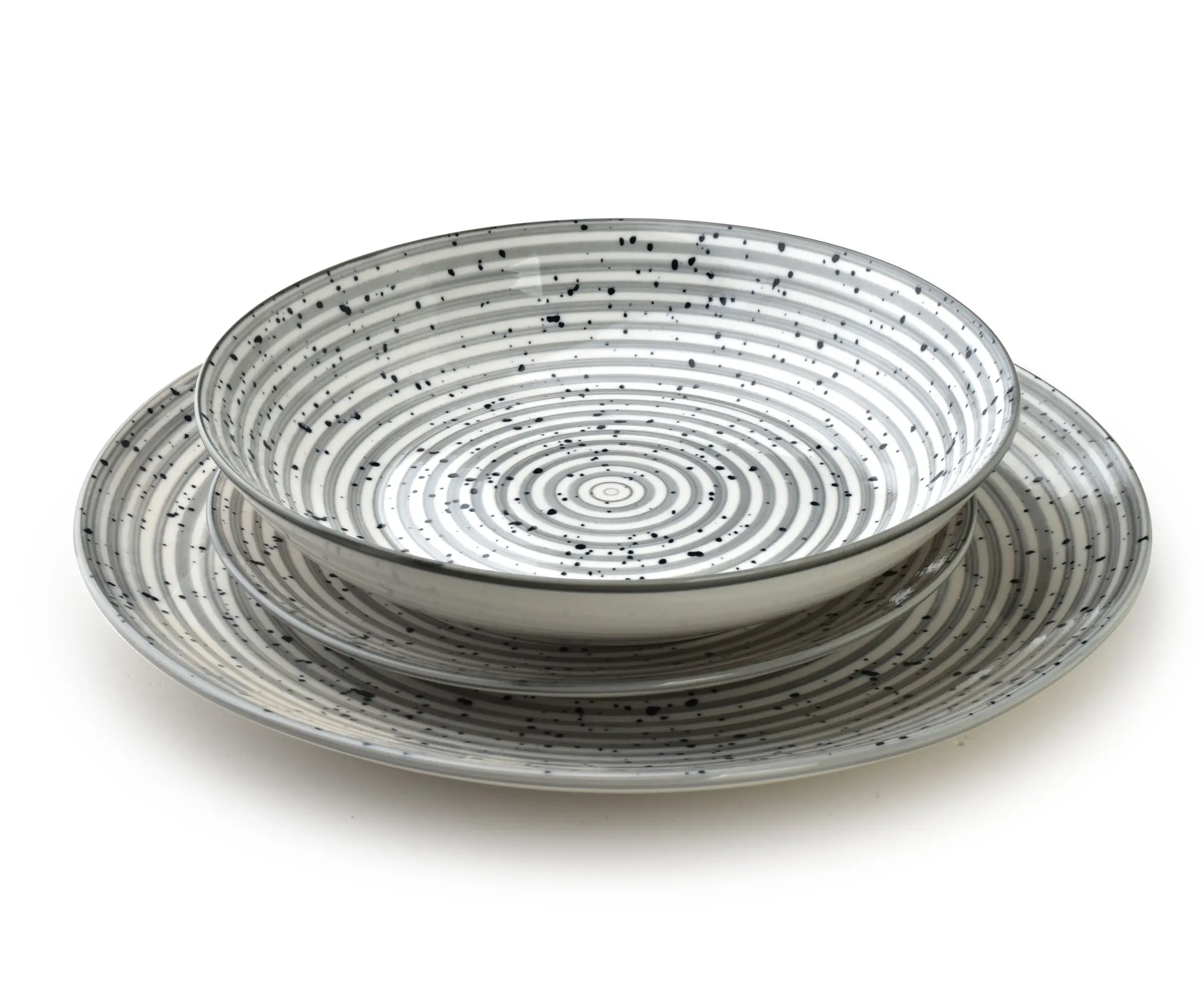 Affekdesign Porcelánová sada 18 ks STRIPES GREY šedá