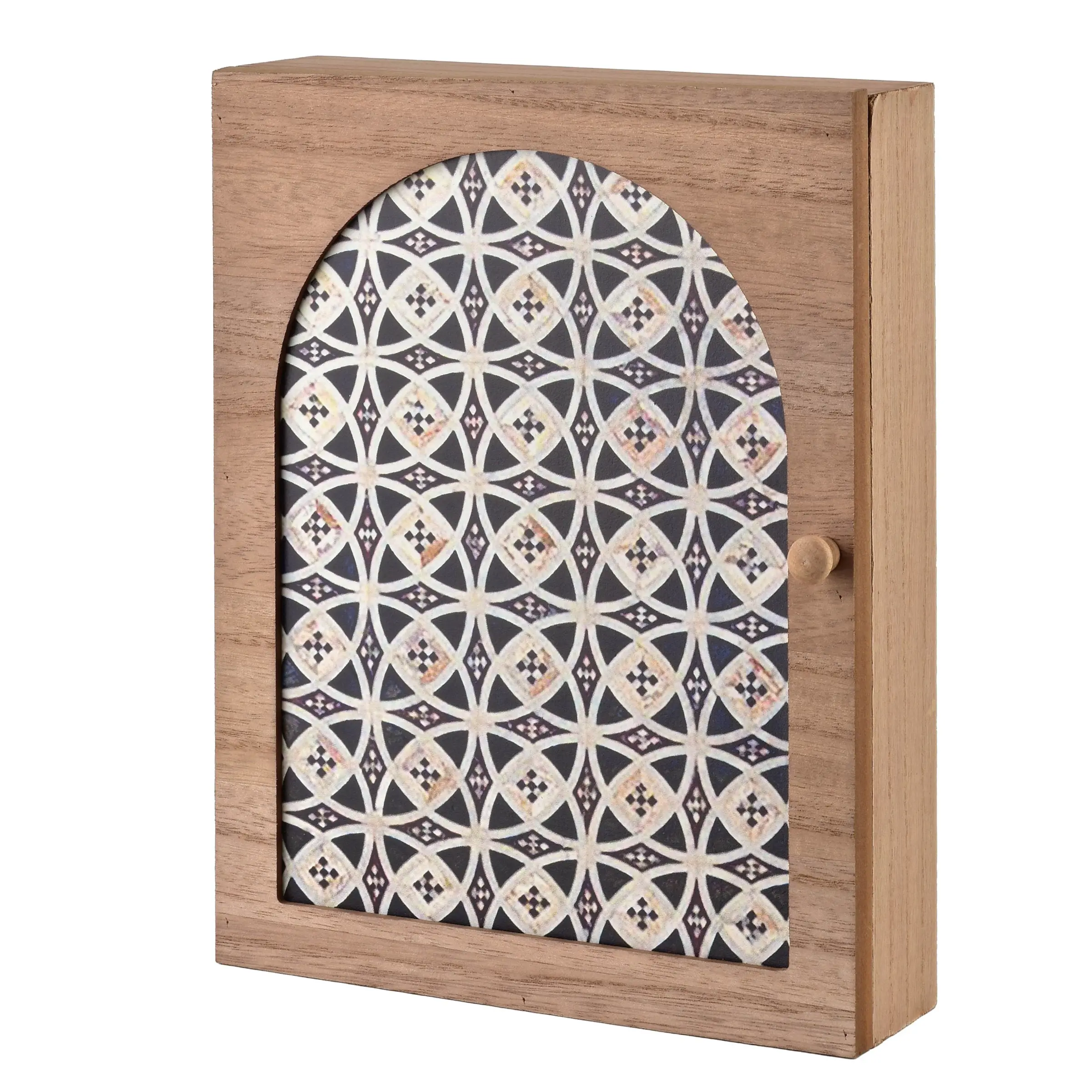 Mondex Skříňka na klíče STACY Pattern 26x20 cm hnědá
