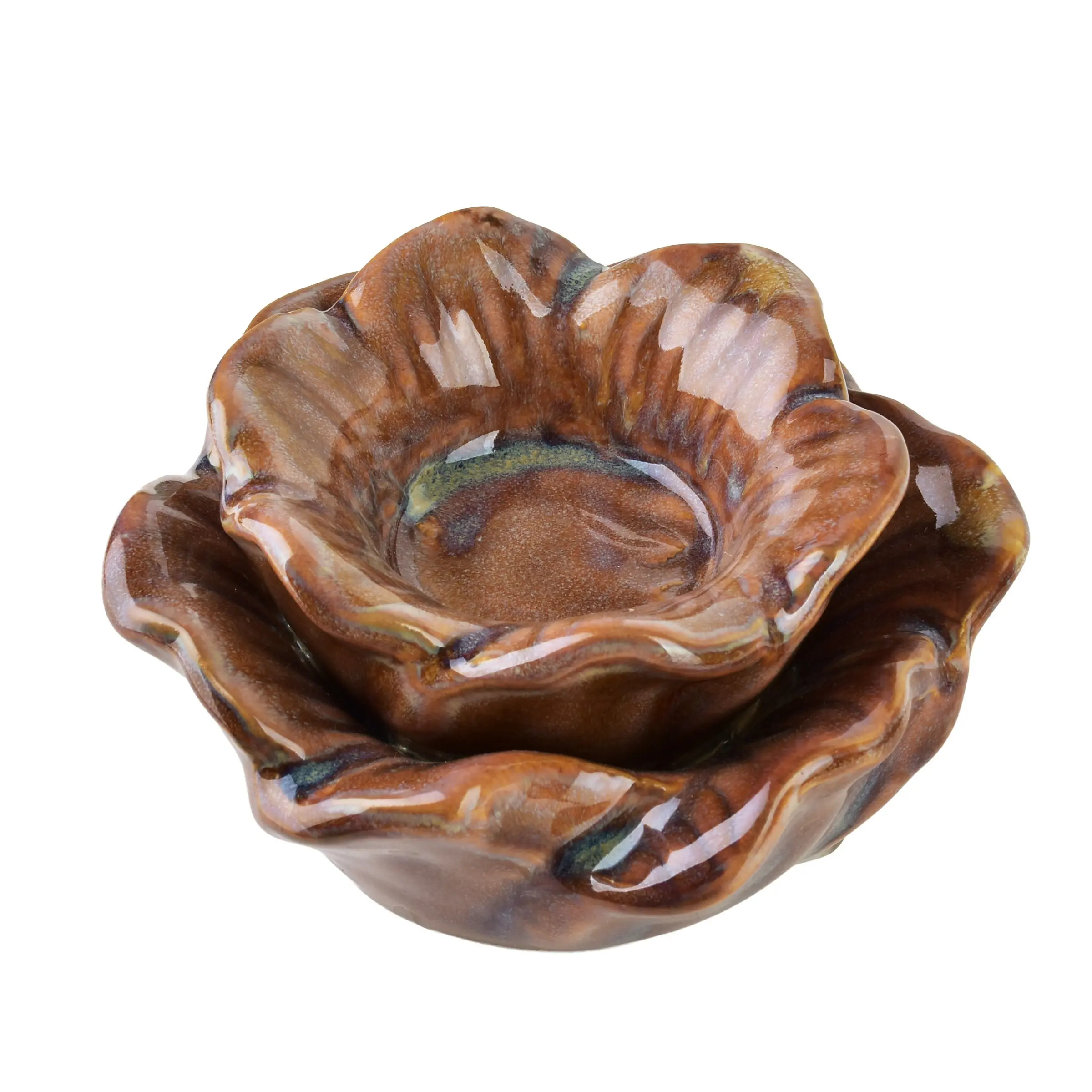 Mondex Keramický svícen Yarine 6 cm hnědý