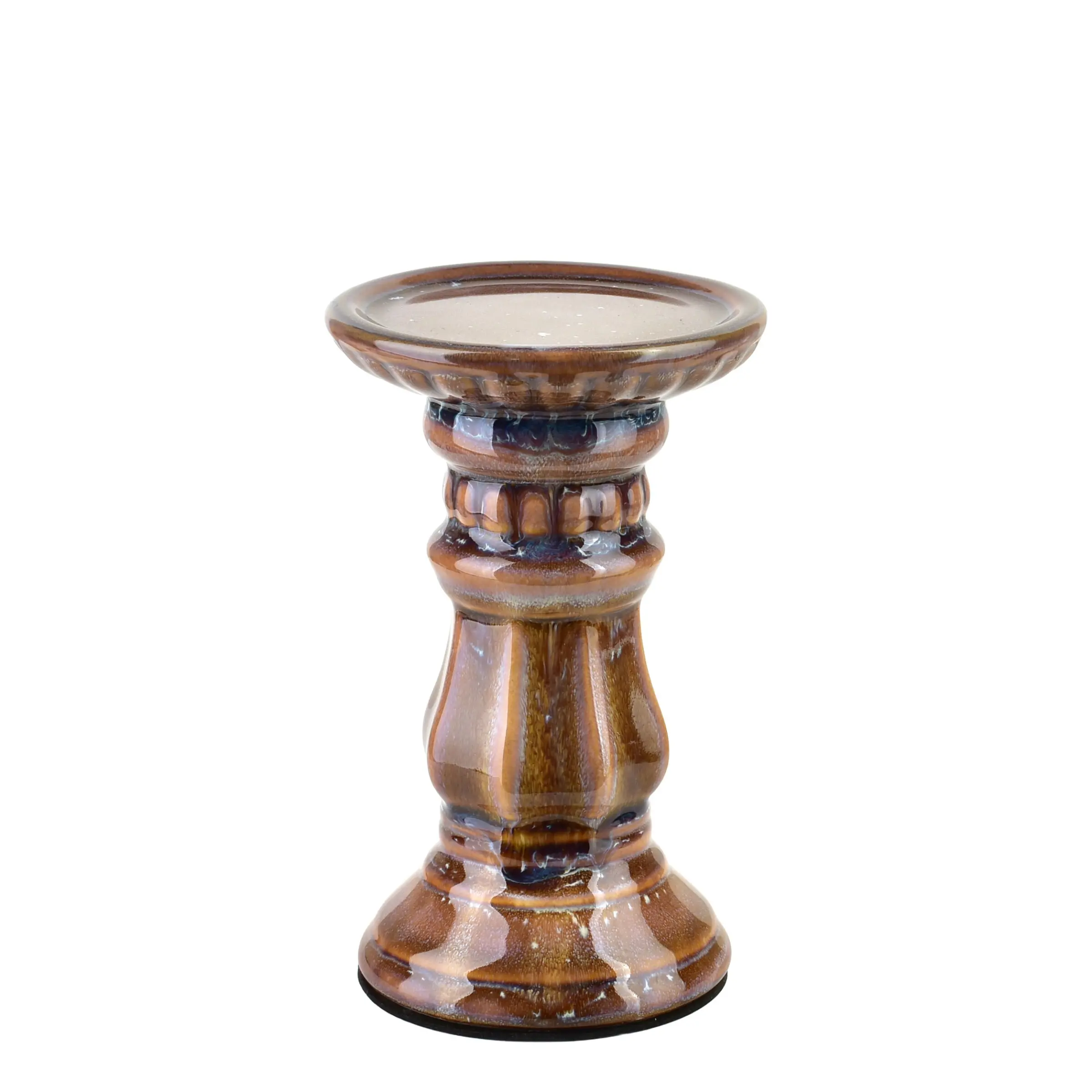 Mondex Keramický svícen Yarine 16,5 cm hnědý