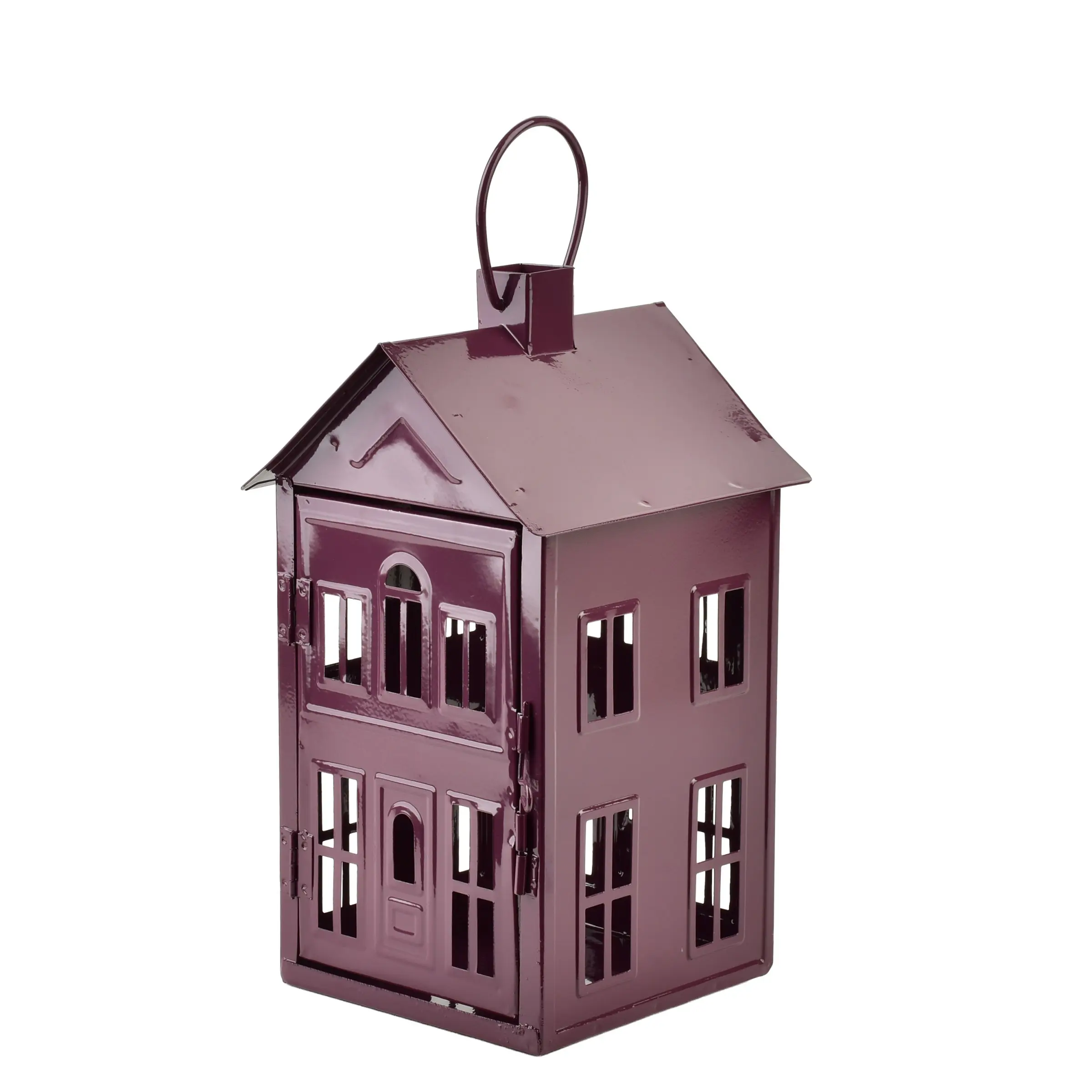 Mondex Kovová lucerna Roger 14,8x14,3x26,8 cm fialová