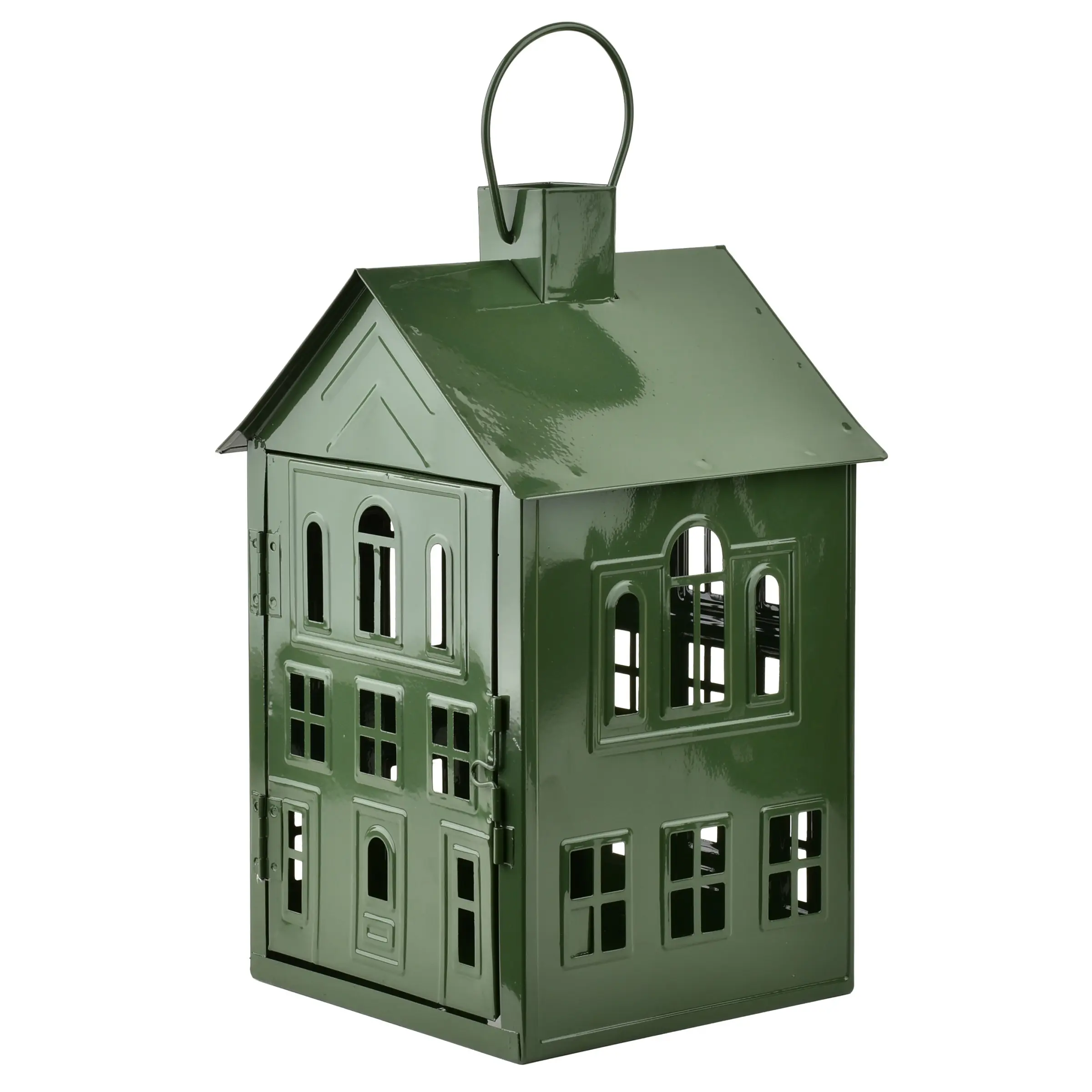 Mondex Kovová lucerna Roger 20,3x20x33,8 cm zelená