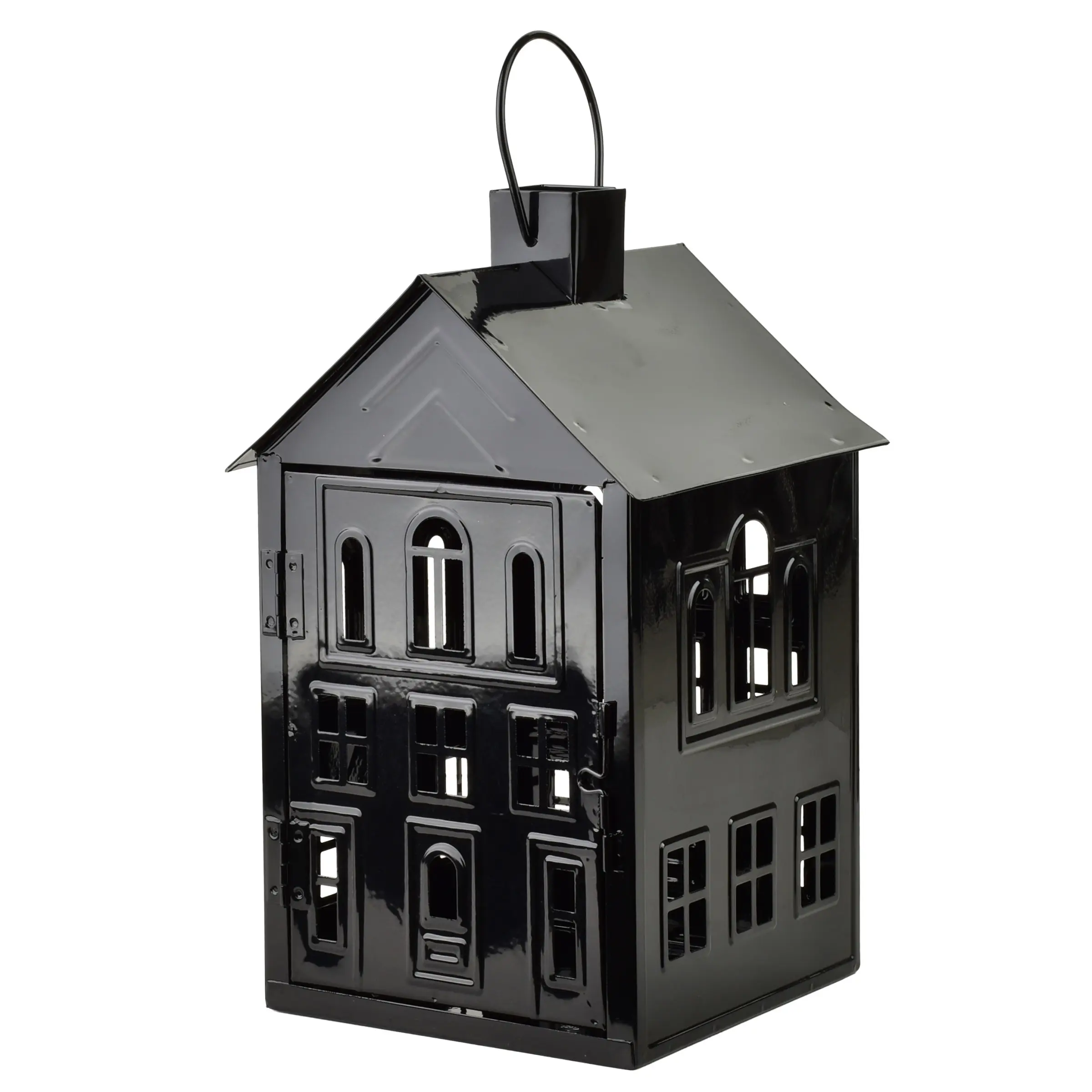 Mondex Kovová lucerna Roger 20,3x20x33,8 cm černá