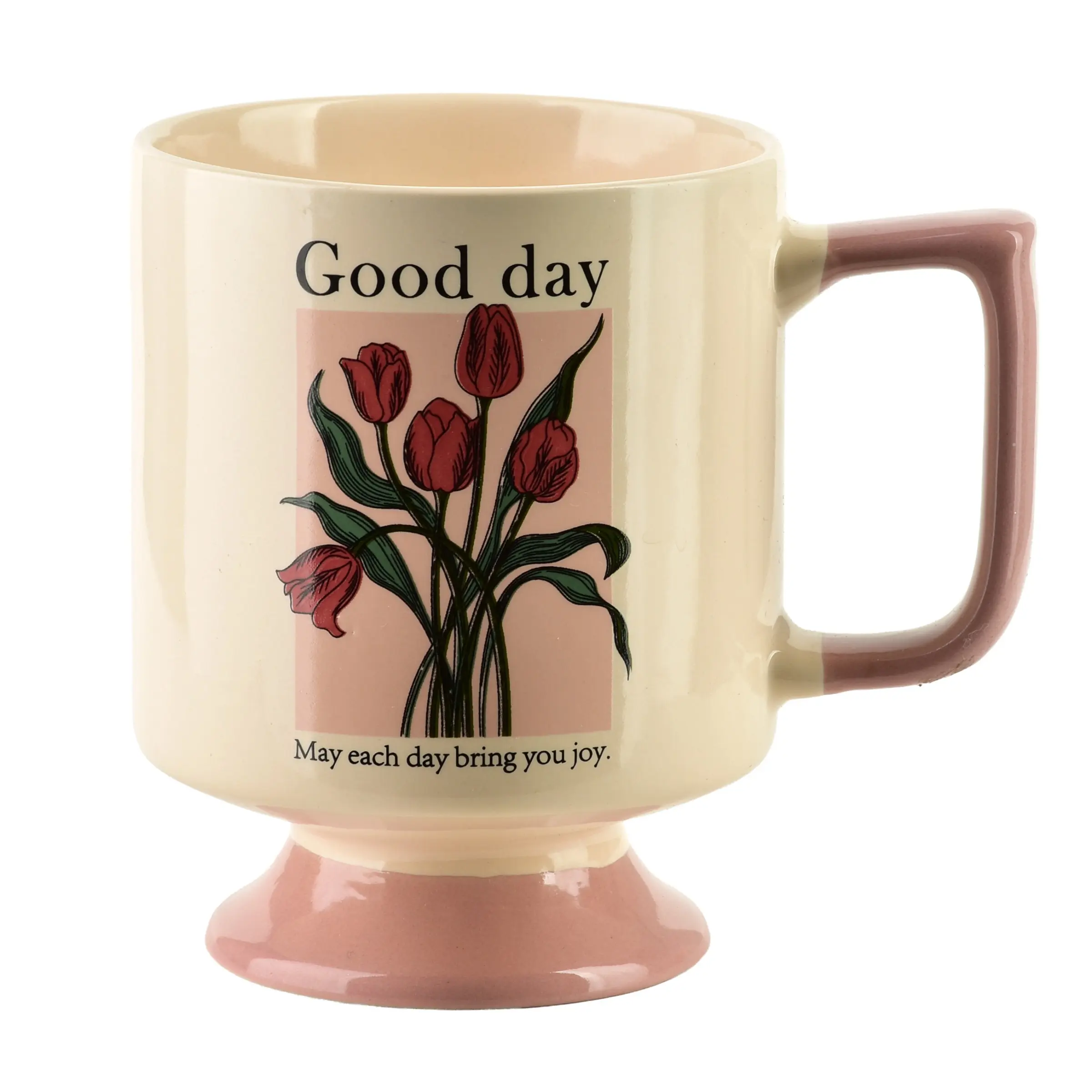 Mondex Porcelánový hrnek REJKA 300 ml krémový/růžový