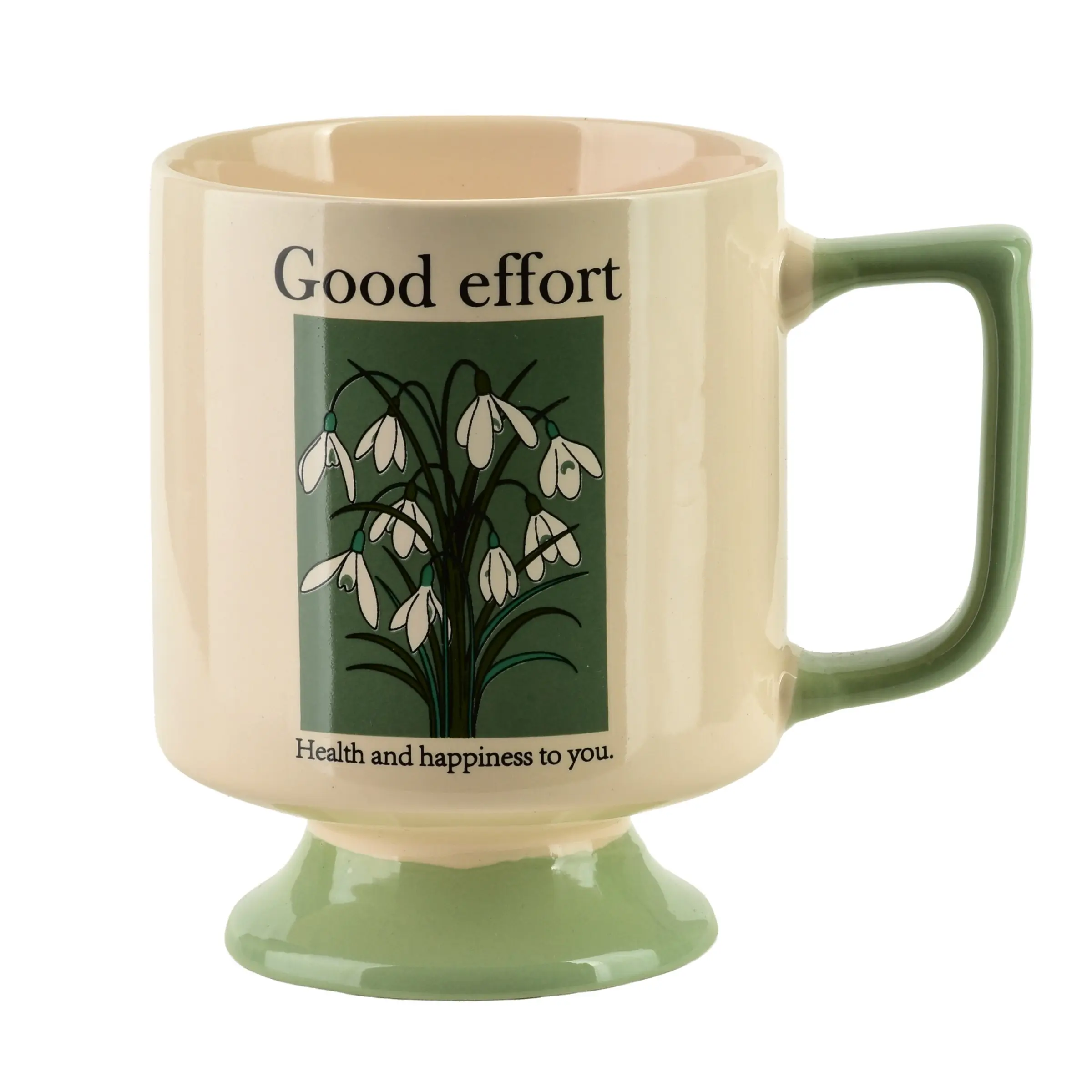 Mondex Porcelánový hrnek REJKA 300 ml krémový/zelený