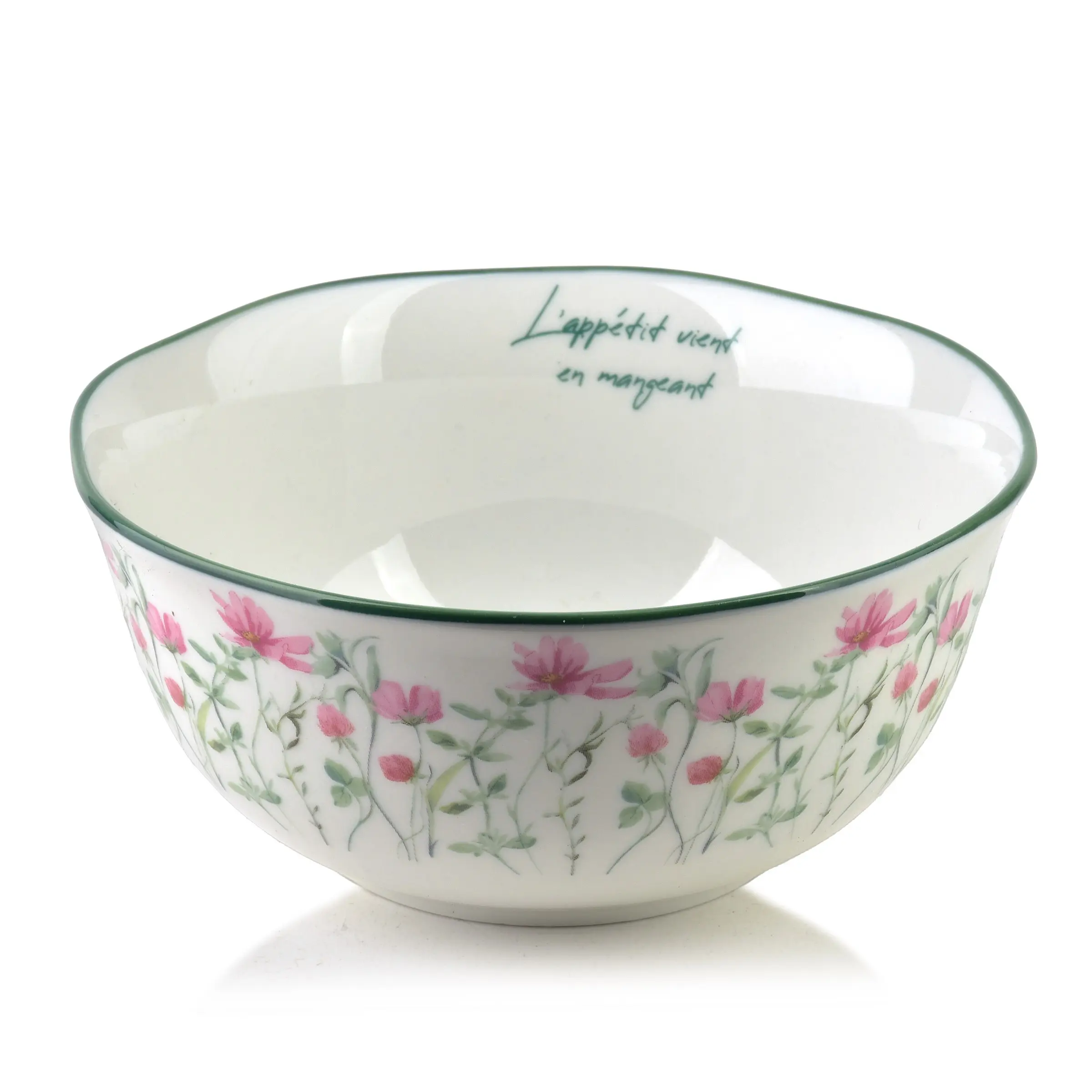 Affekdesign Porcelánová miska MOLLIE 400 ml bílá/zelená