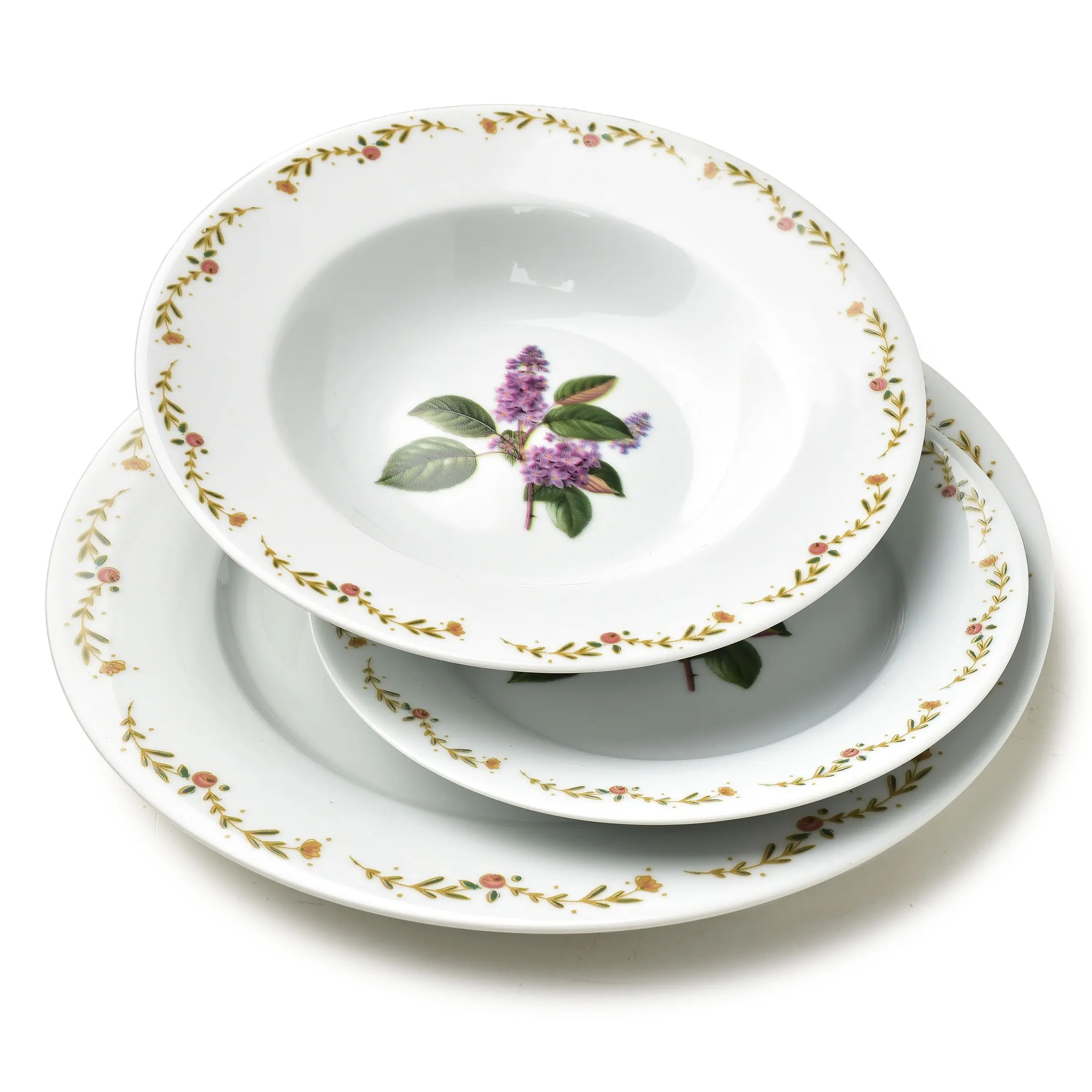 Affekdesign Porcelánová jídelní sada LEA Lilac 18 ks bílá/fialová