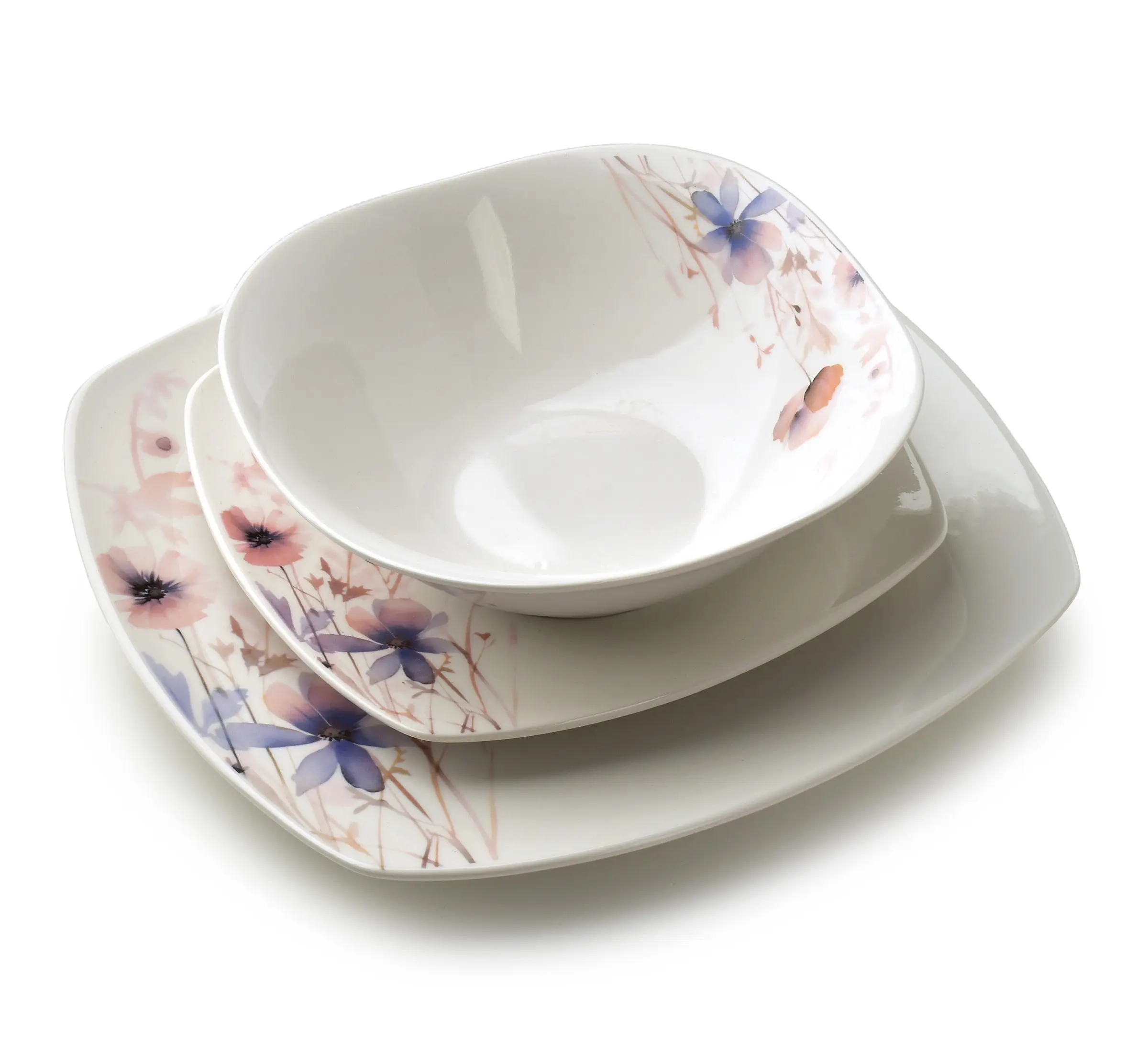Affekdesign Porcelánová jídelní sada LEA Delicate 18 ks bílá/růžová