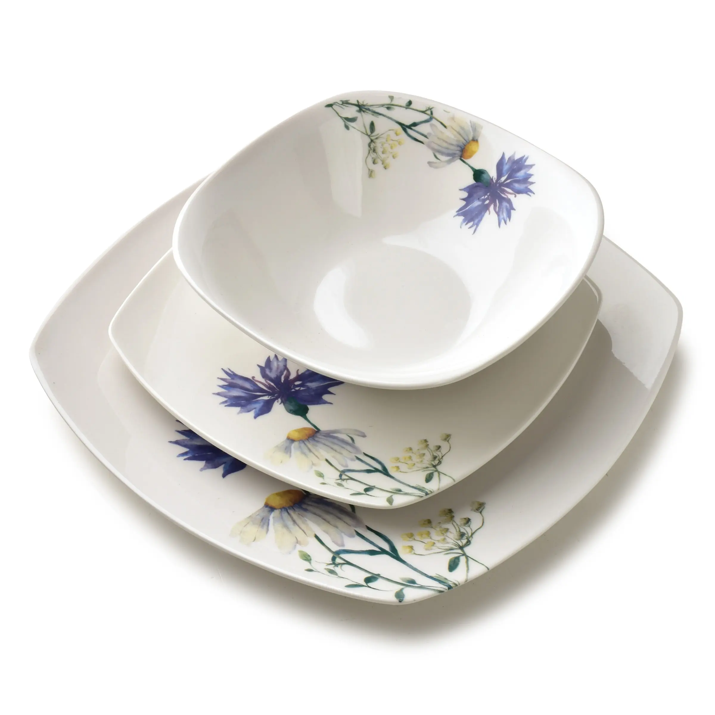 Affekdesign Porcelánová jídelní sada LEA Cornflower 18 ks bílá/modrá