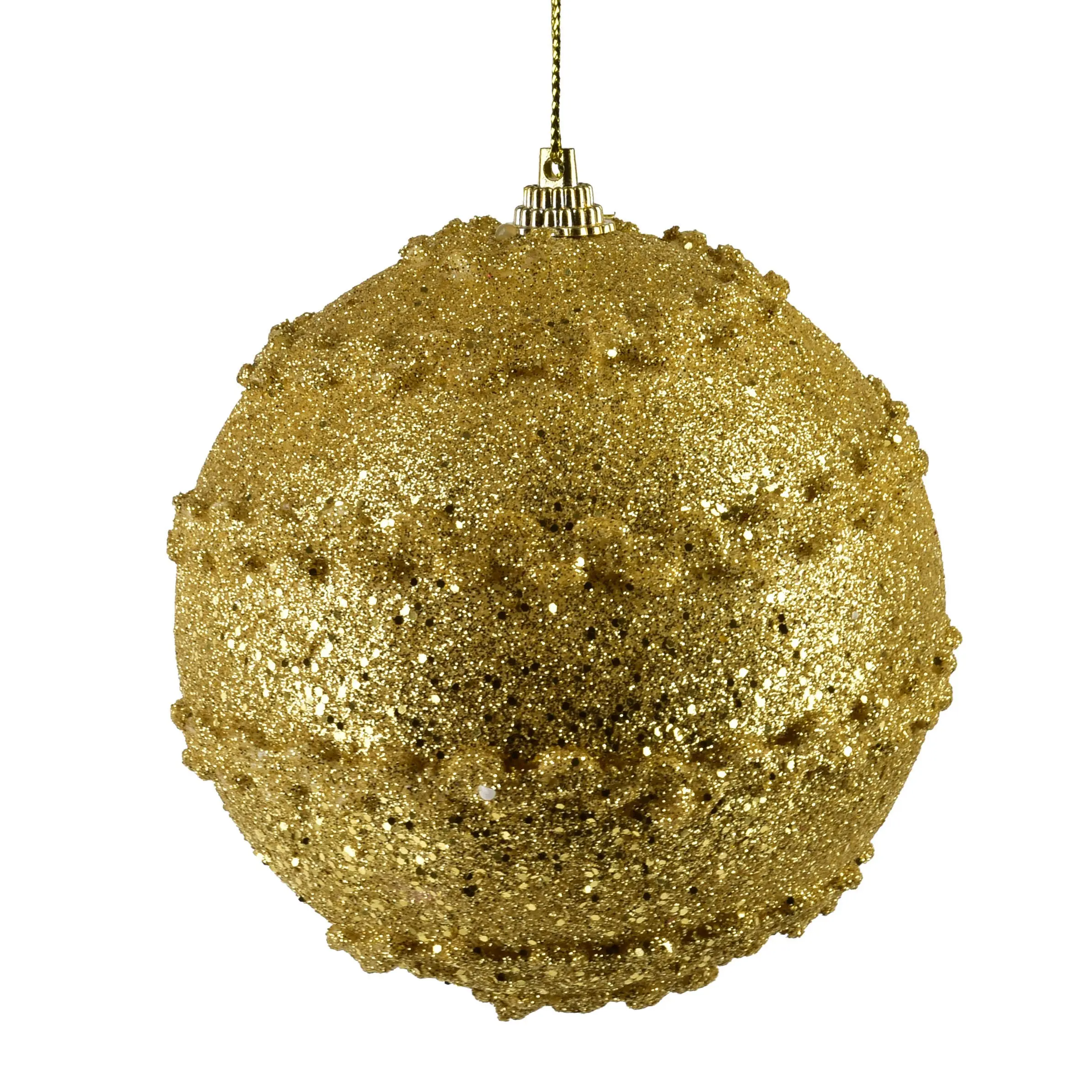 Mondex Vánoční baňka SANTA LILA Frosty 10 cm zlatá
