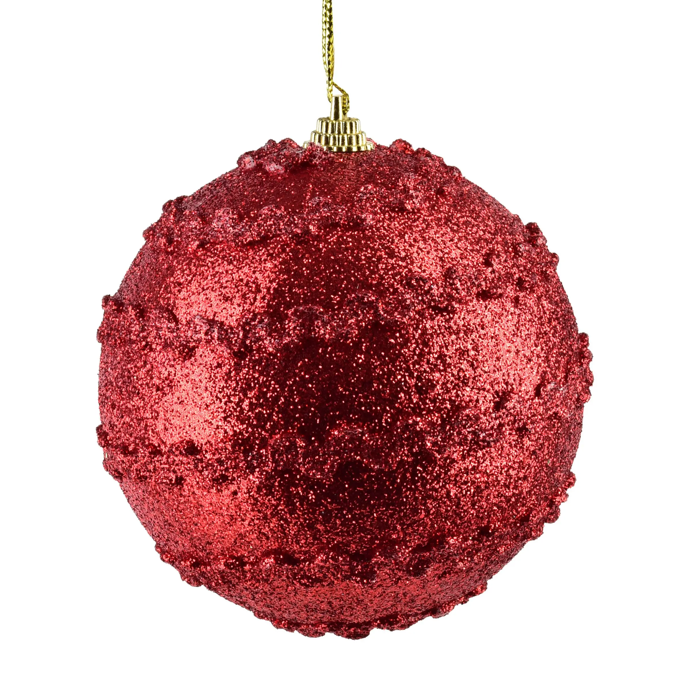 Mondex Vánoční baňka SANTA LILA Frosty 10 cm červená