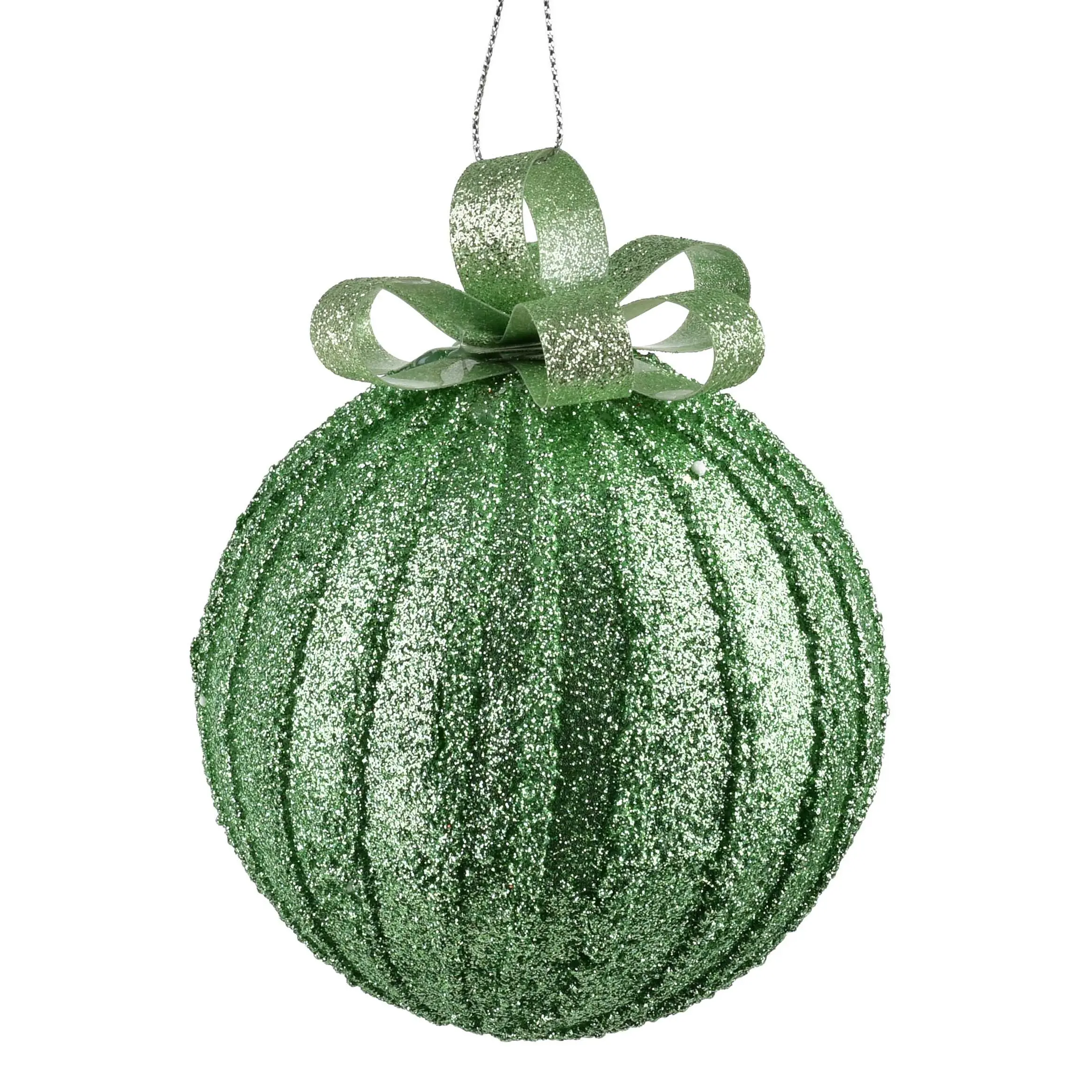 Mondex Vánoční baňka SANTA LILA Sparkle 10 cm zelená