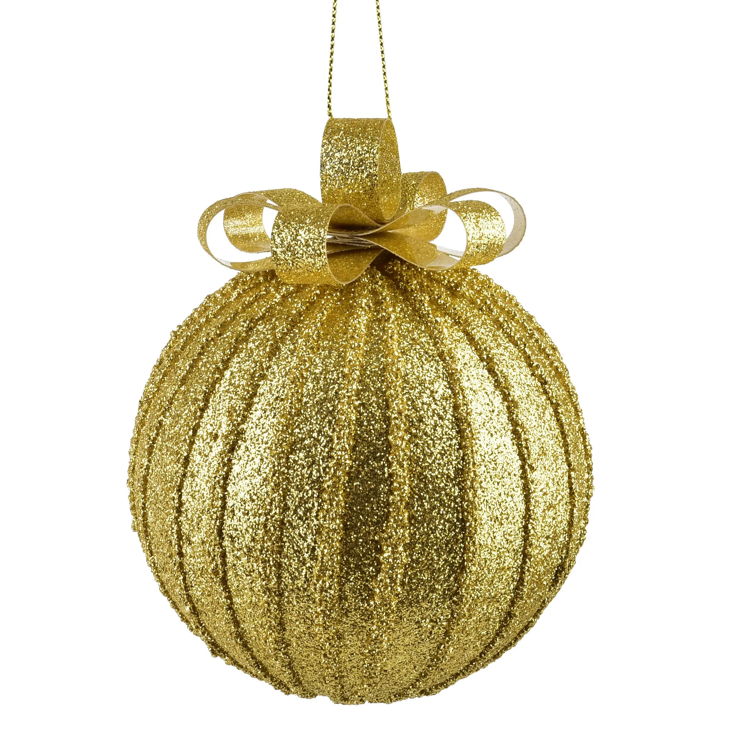 Mondex Vánoční baňka SANTA LILA Sparkle 10 cm zlatá