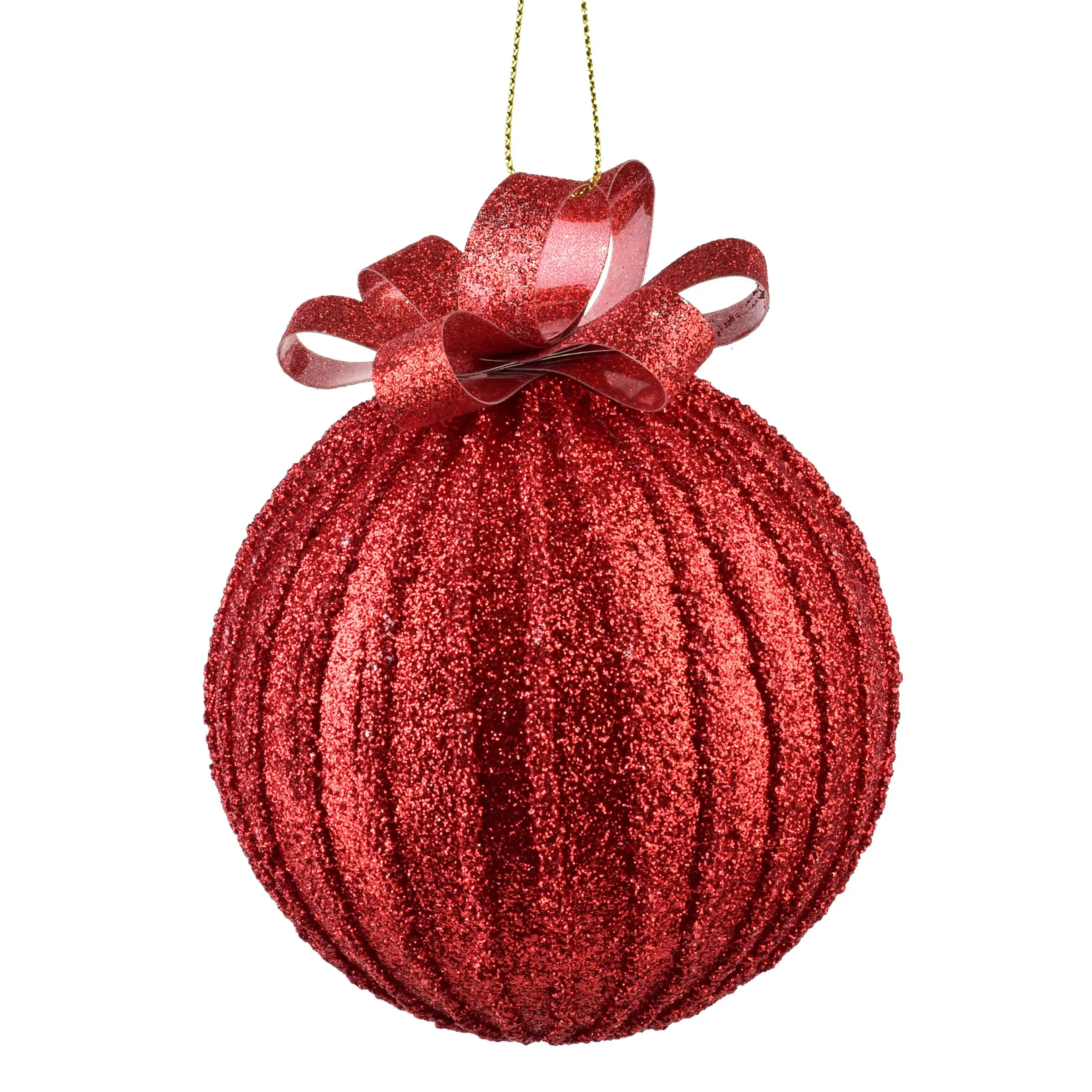 Mondex Vánoční baňka SANTA LILA Sparkle 10 cm červená
