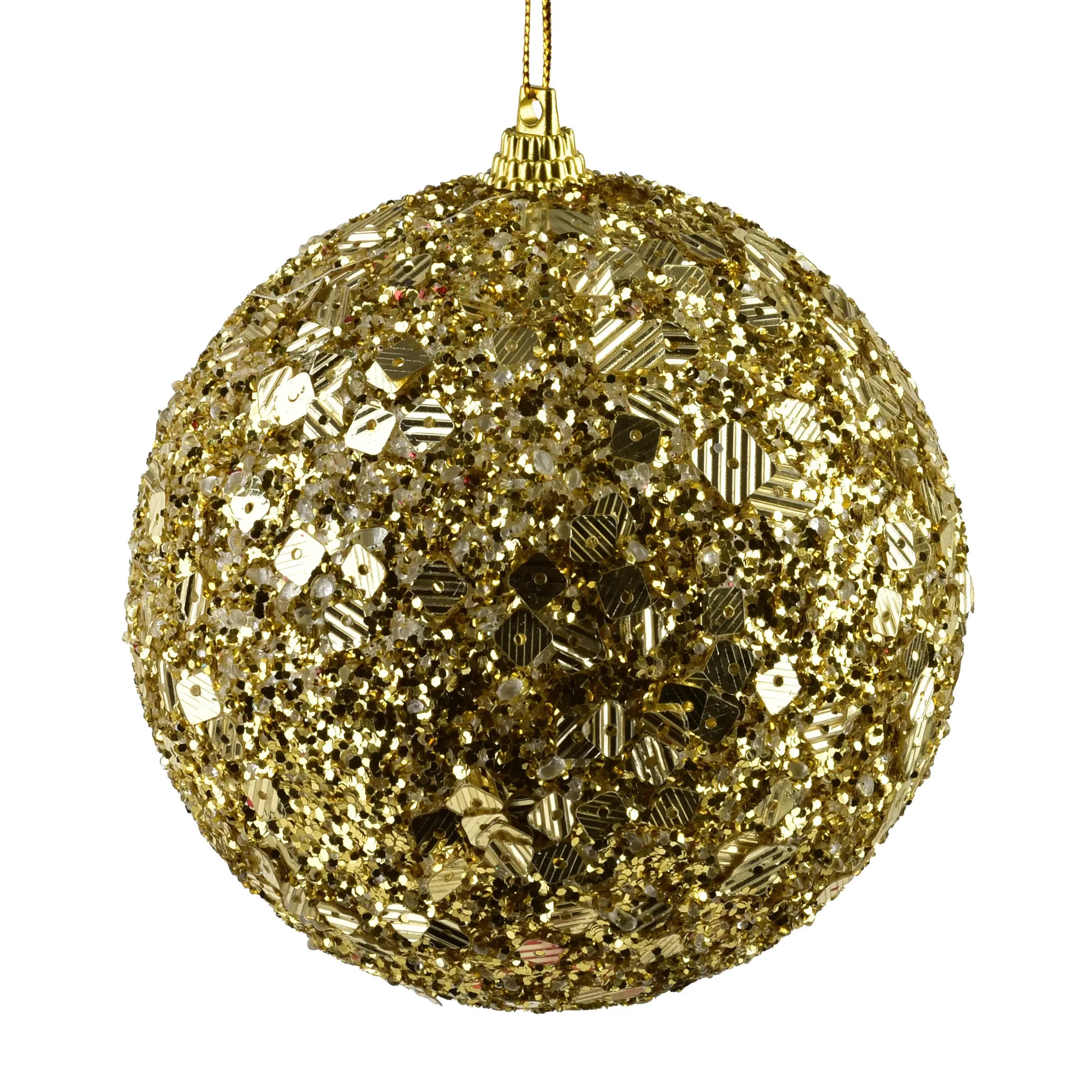 Mondex Vánoční baňka SANTA LILA Miracle 10 cm zlatá