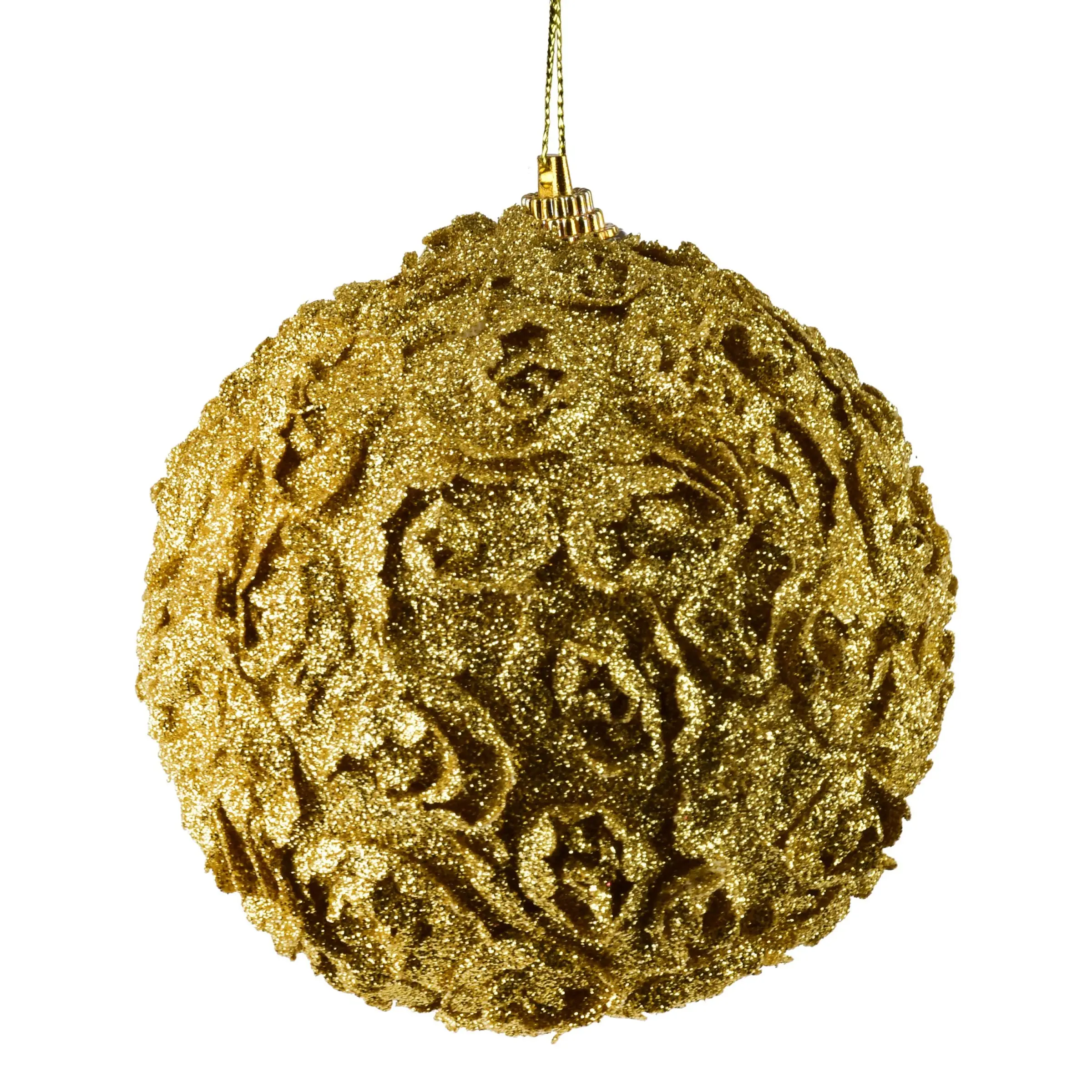 Mondex Vánoční baňka SANTA LILA Lace 10 cm zlatá