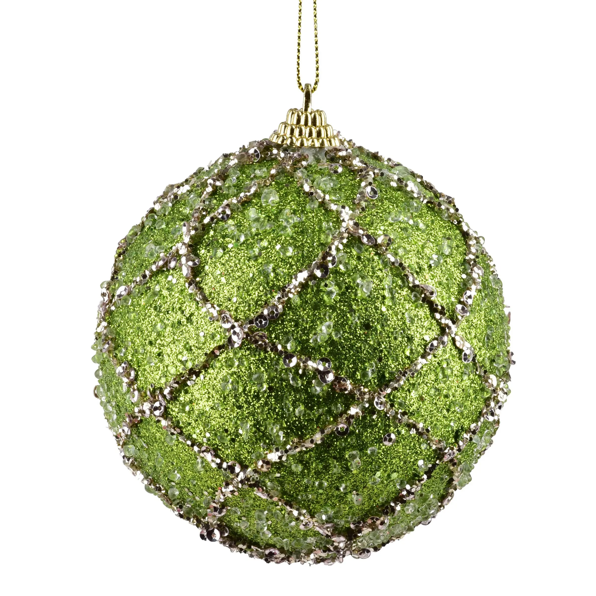Mondex Vánoční baňka SANTA LILA Cobweb 10 cm zelená