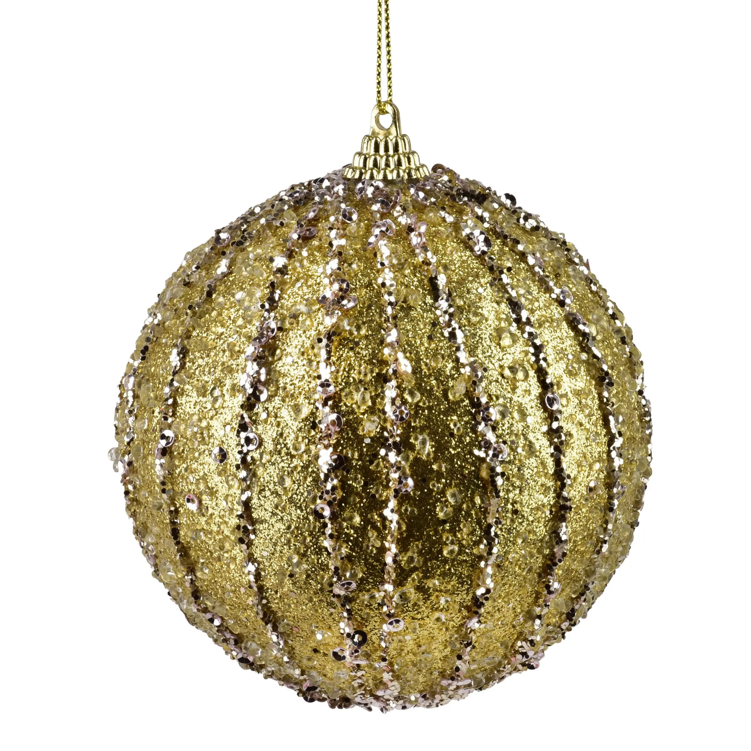 Mondex Vánoční baňka SANTA LILA Aurelia 10 cm zlatá