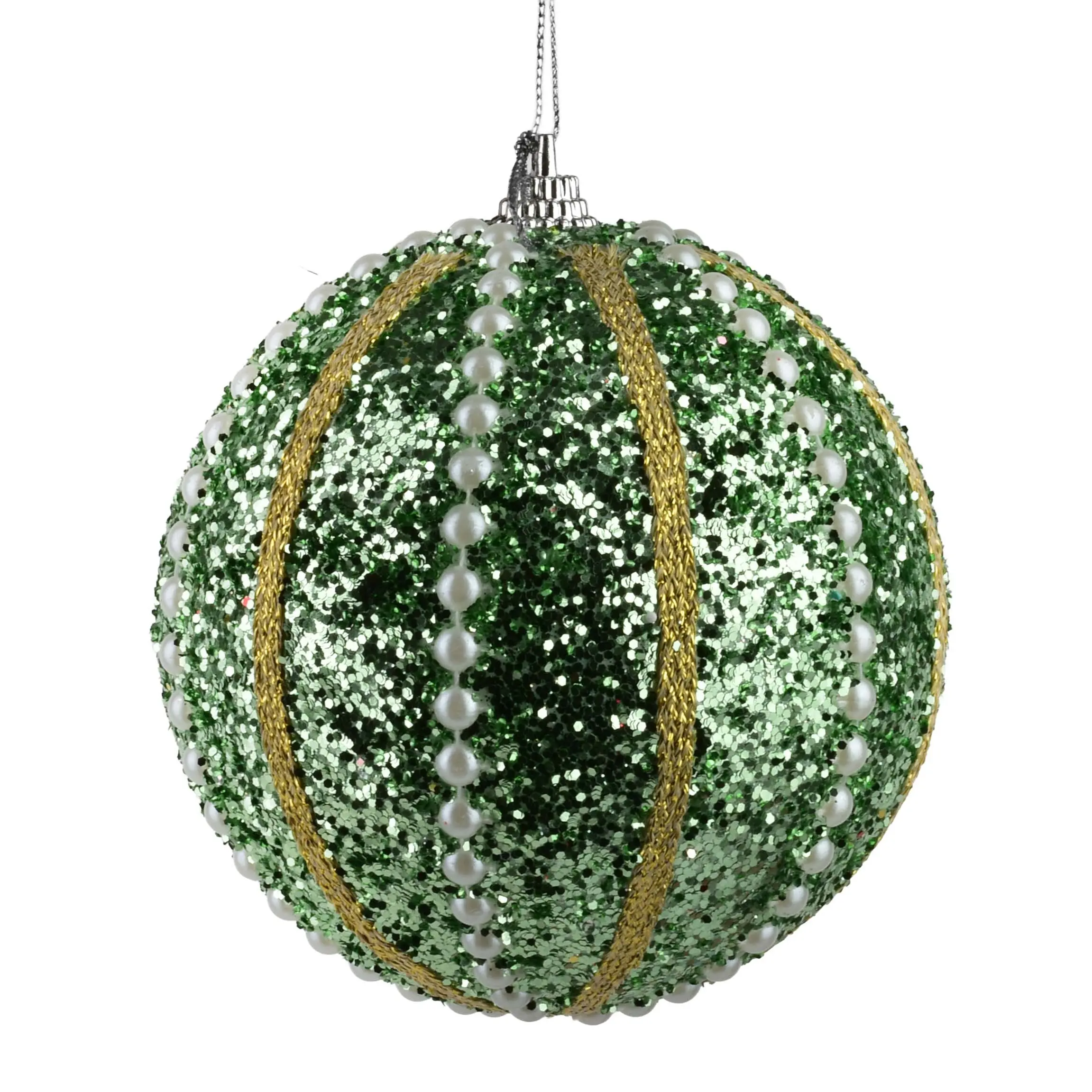 Mondex Vánoční baňka SANTA LILA Festiva 10 cm zelená