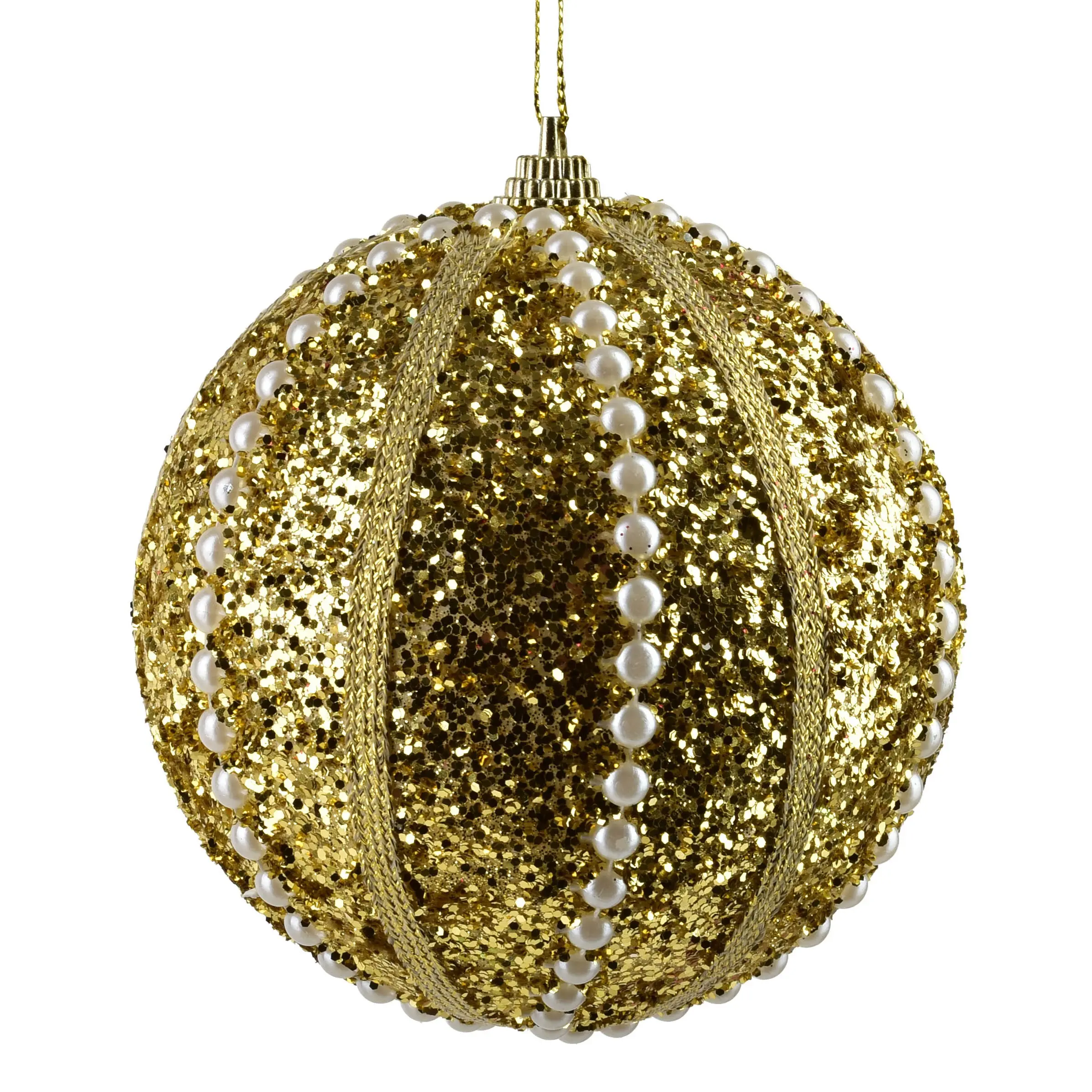 Mondex Vánoční baňka SANTA LILA Festiva 10 cm zlatá