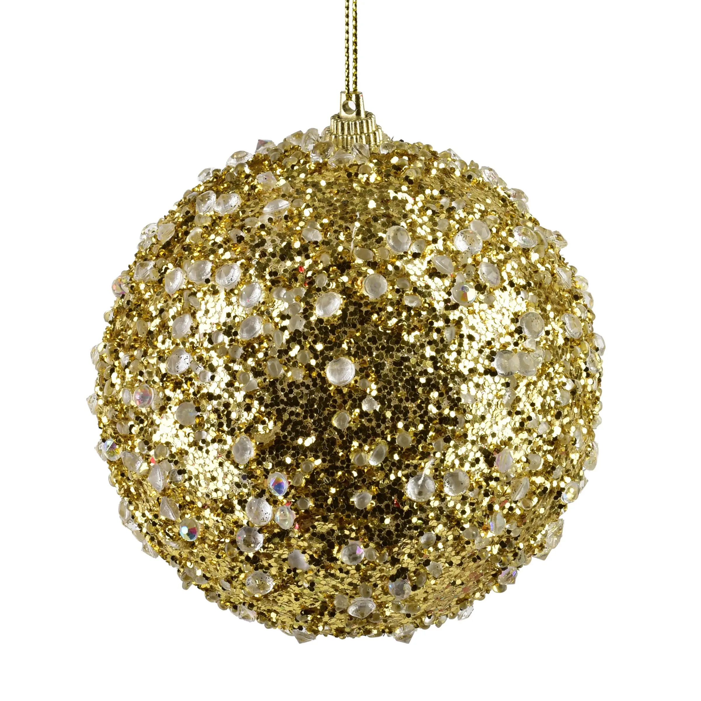 Mondex Vánoční baňka SANTA LILA Bauble 10 cm zlatá