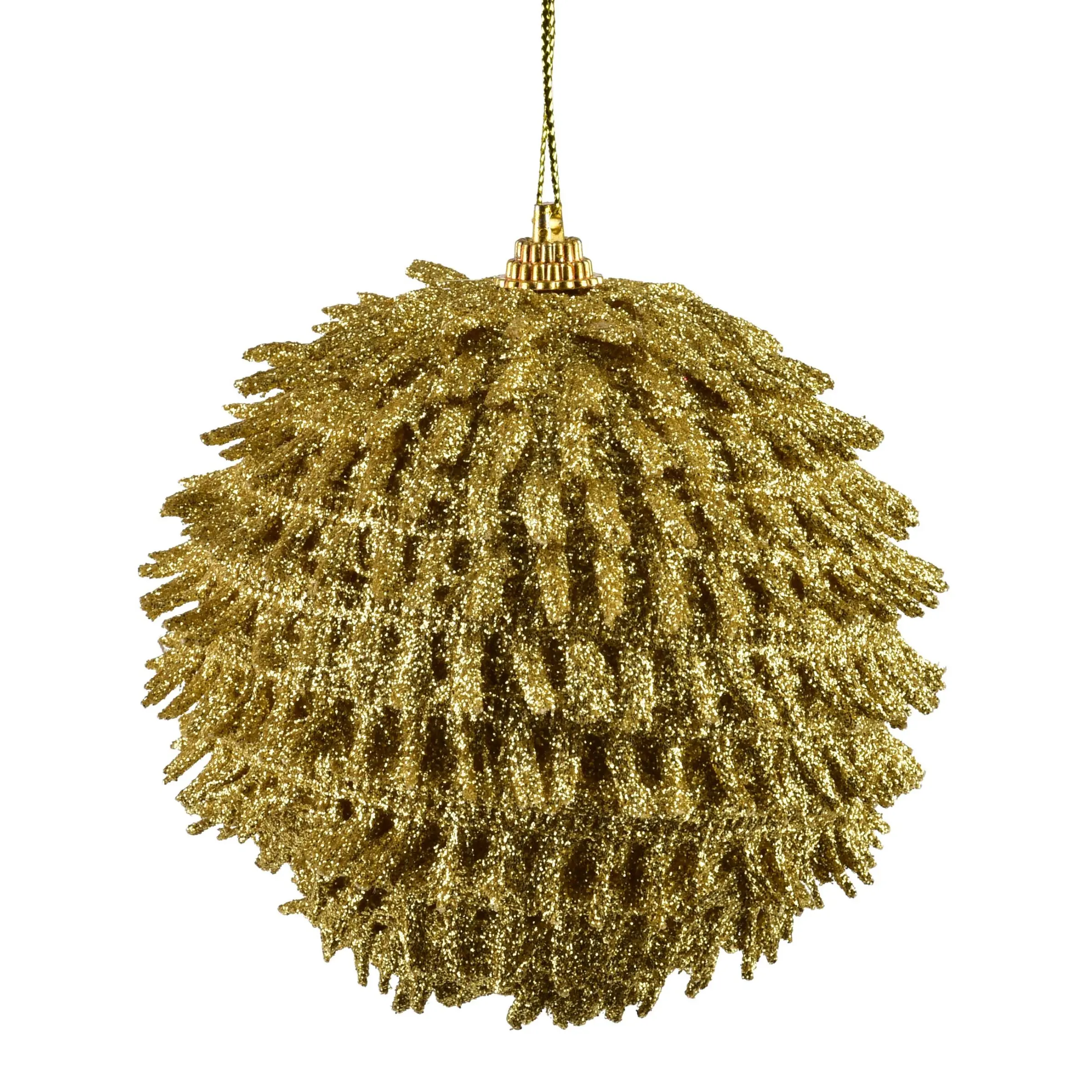 Mondex Vánoční baňka SANTA LILA Tassel 10 cm zlatá