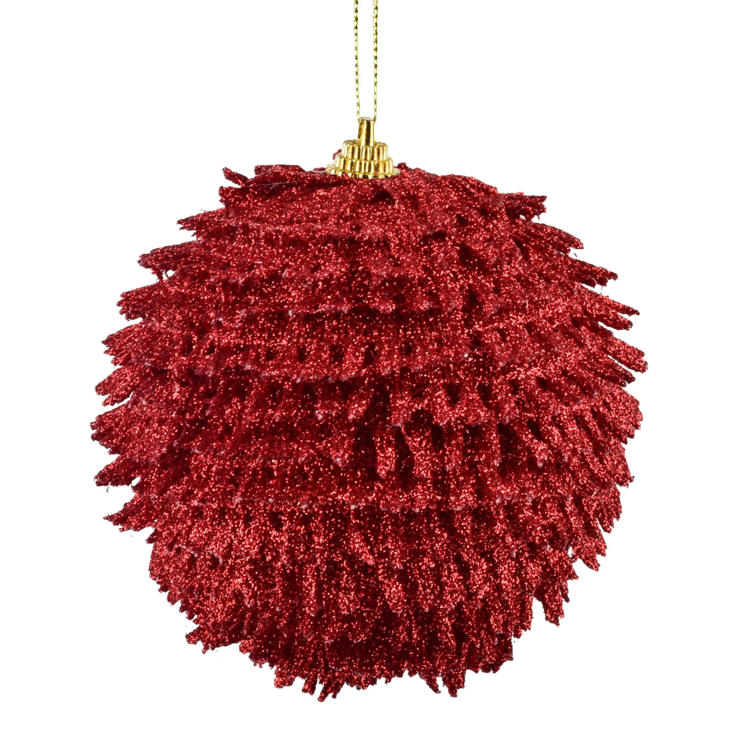 Mondex Vánoční baňka SANTA LILA Tassel 10 cm červená