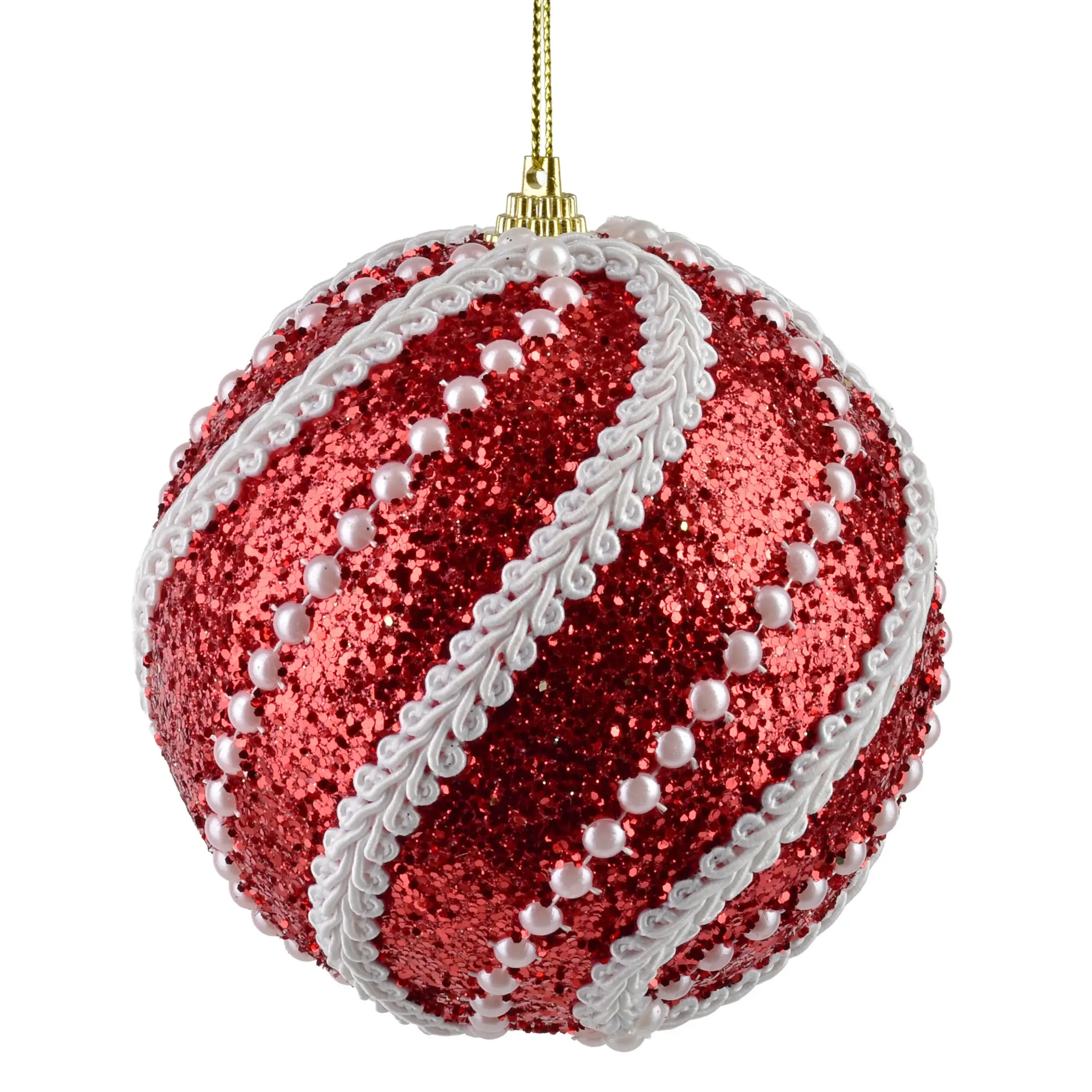 Mondex Vánoční baňka SANTA LILA Giselle 10 cm červená