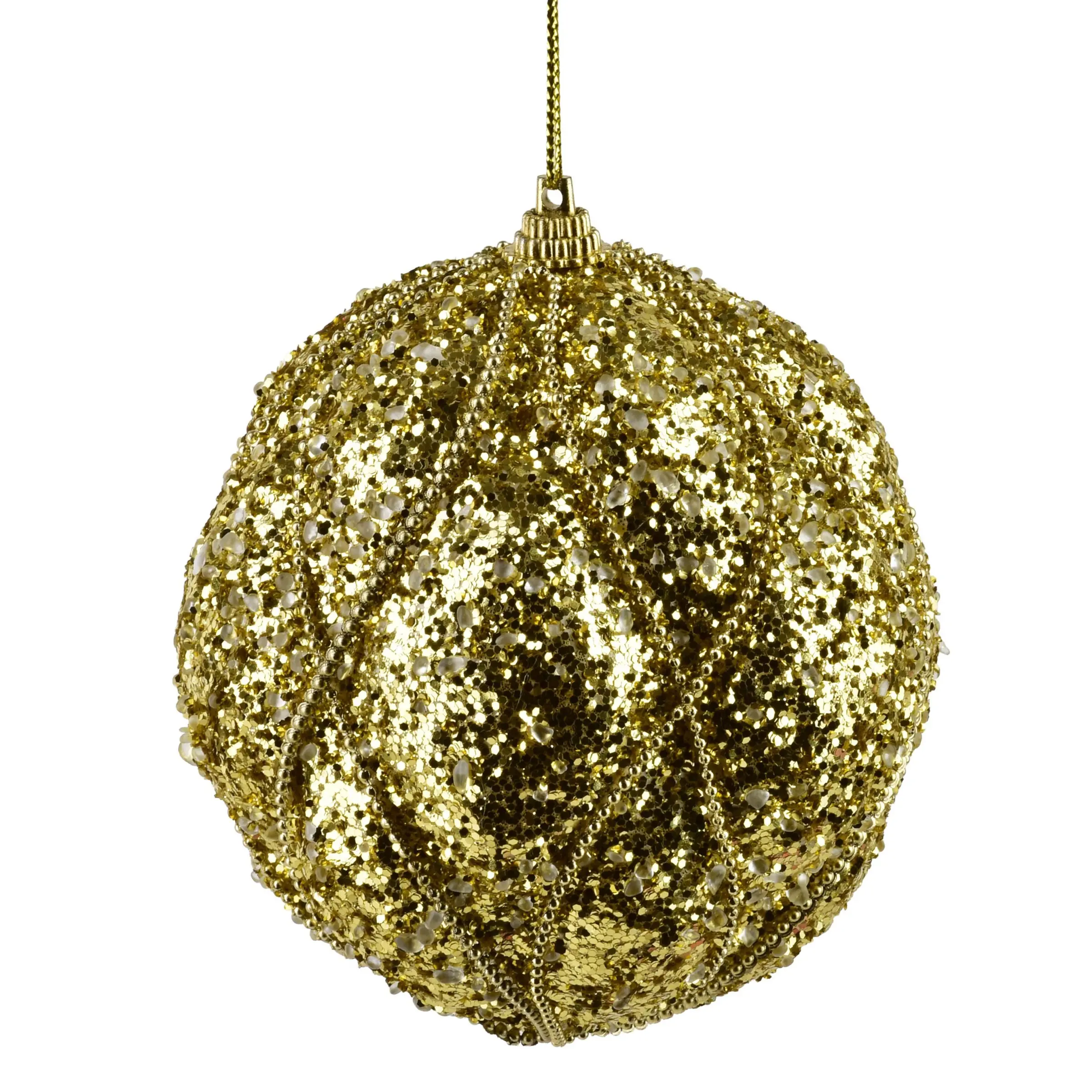 Mondex Vánoční baňka SANTA LILA Noella 10 cm zlatá