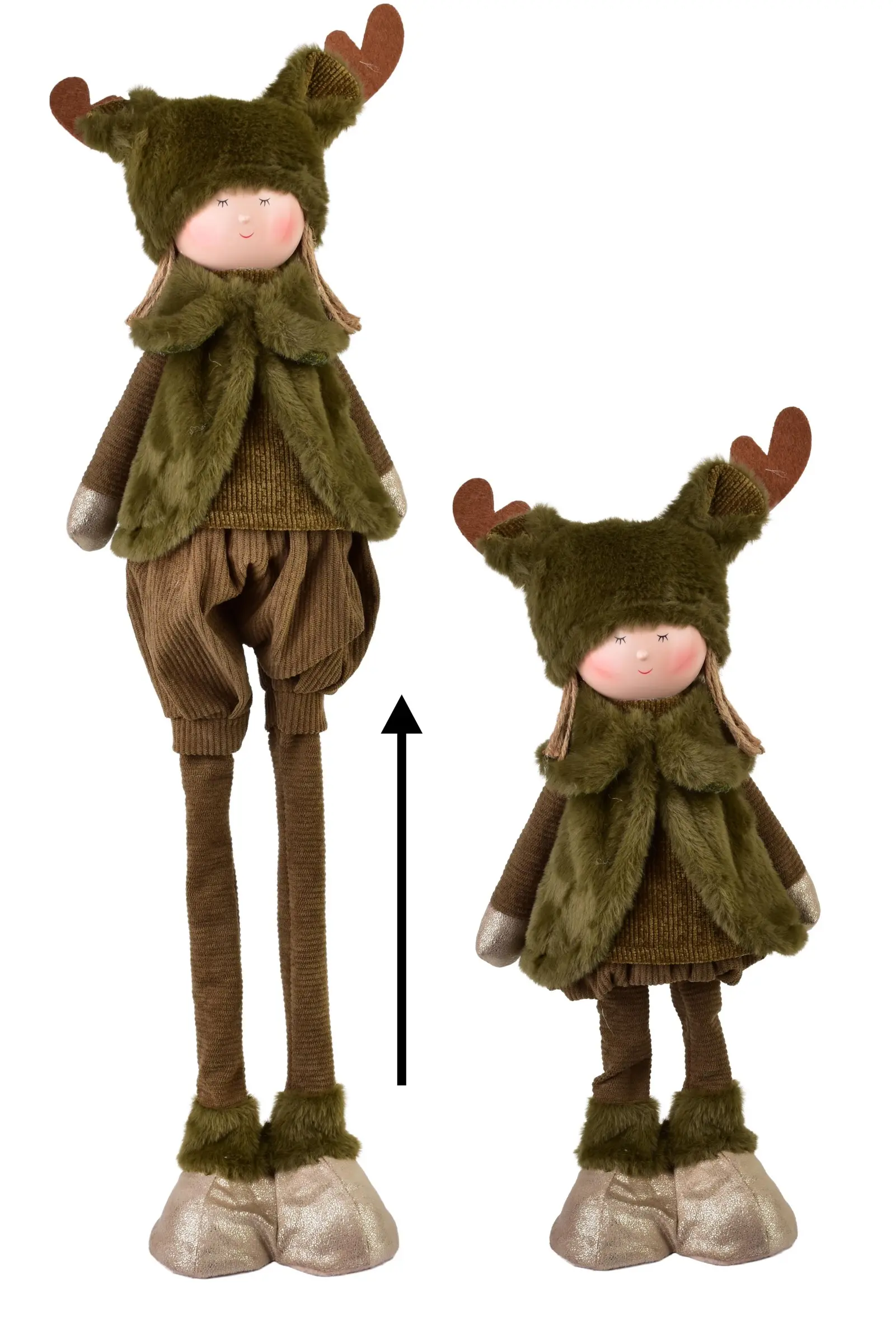 Mondex Vánoční teleskopická figurka Santa Lila Chlapec 47/68 cm zelená