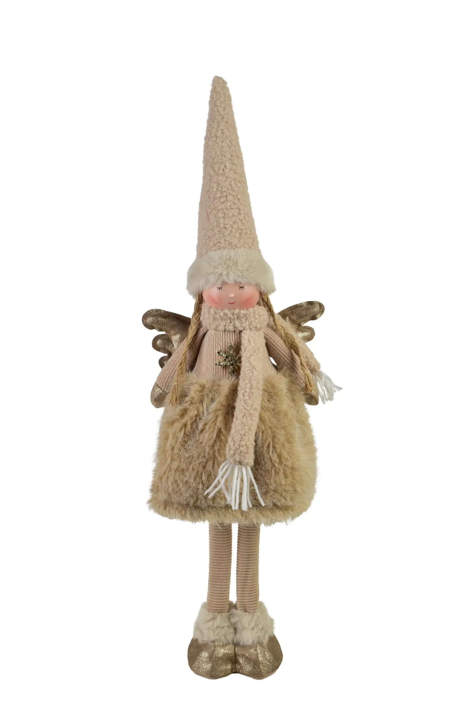Mondex Vánoční figurka Santa Lila Anděl 63 cm béžová