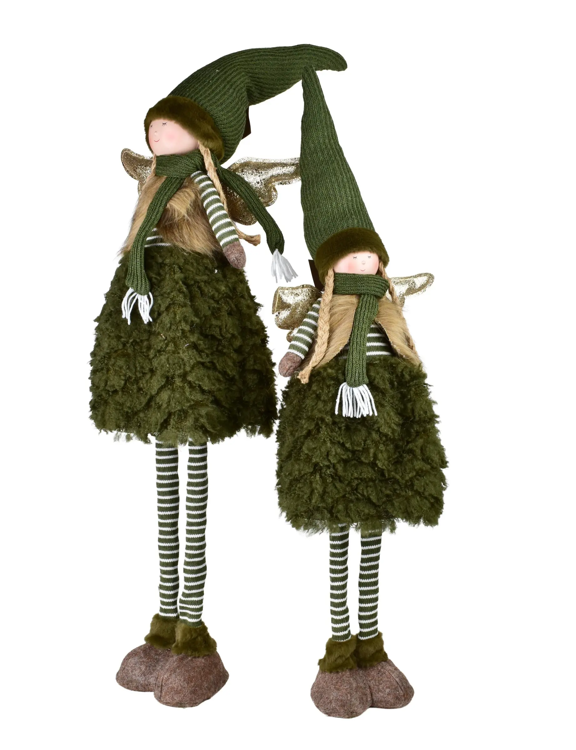 Mondex Vánoční teleskopická figurka Santa Lila Anděl 80/116 cm zelená
