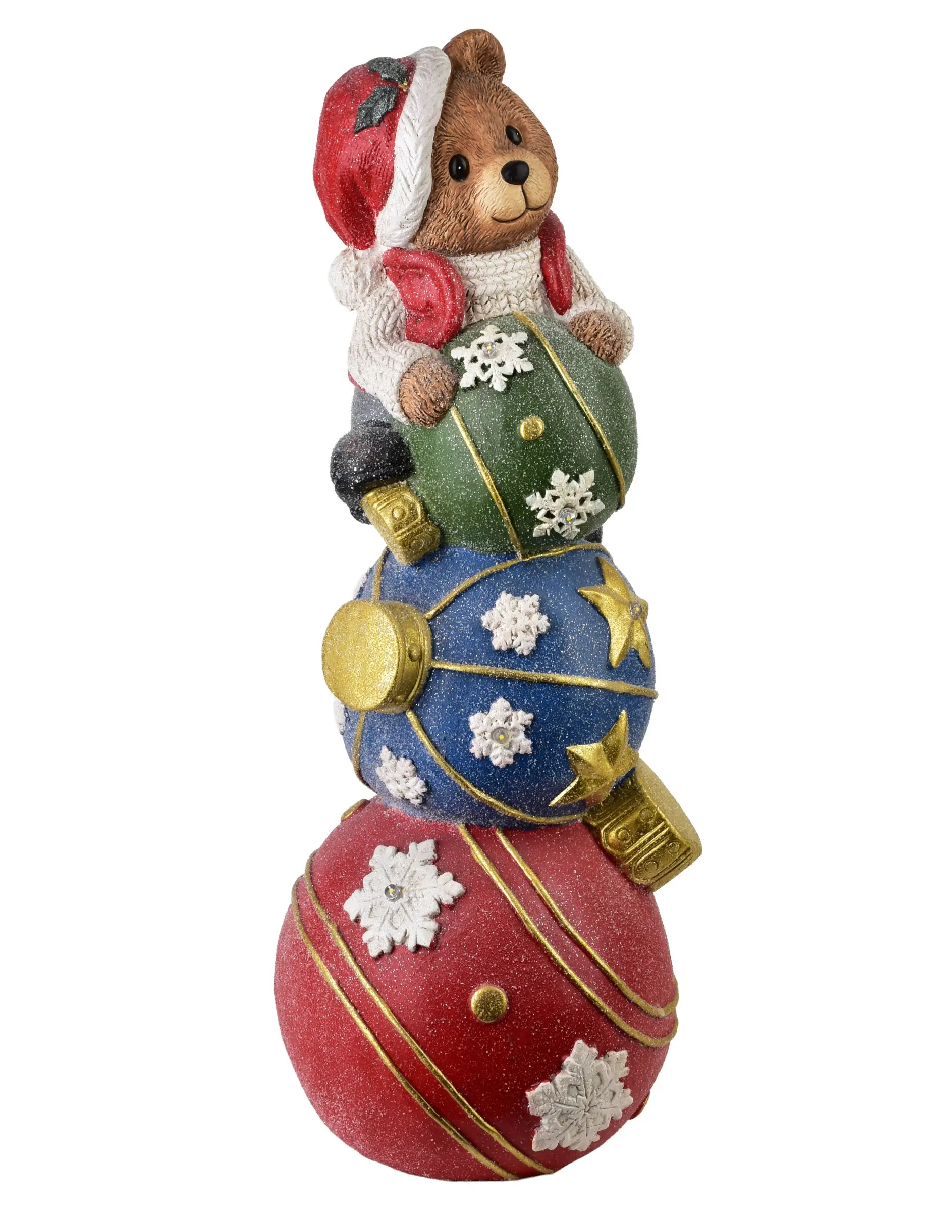 Mondex Vánoční LED figurka Santa Lila Medvídek 65 cm vícebarevná