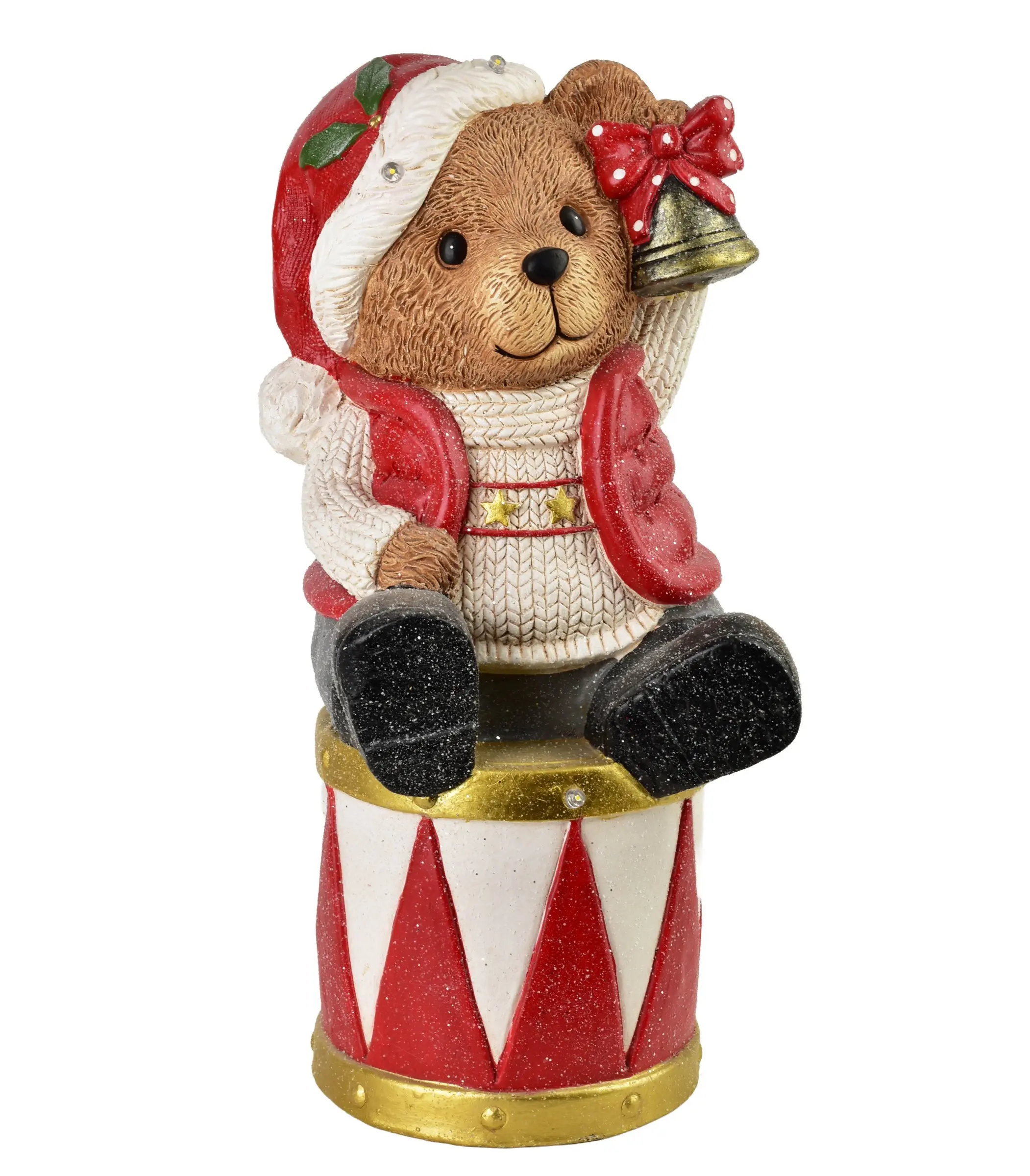 Mondex Vánoční LED figurka Santa Lila Medvídek 50 cm vícebarevná