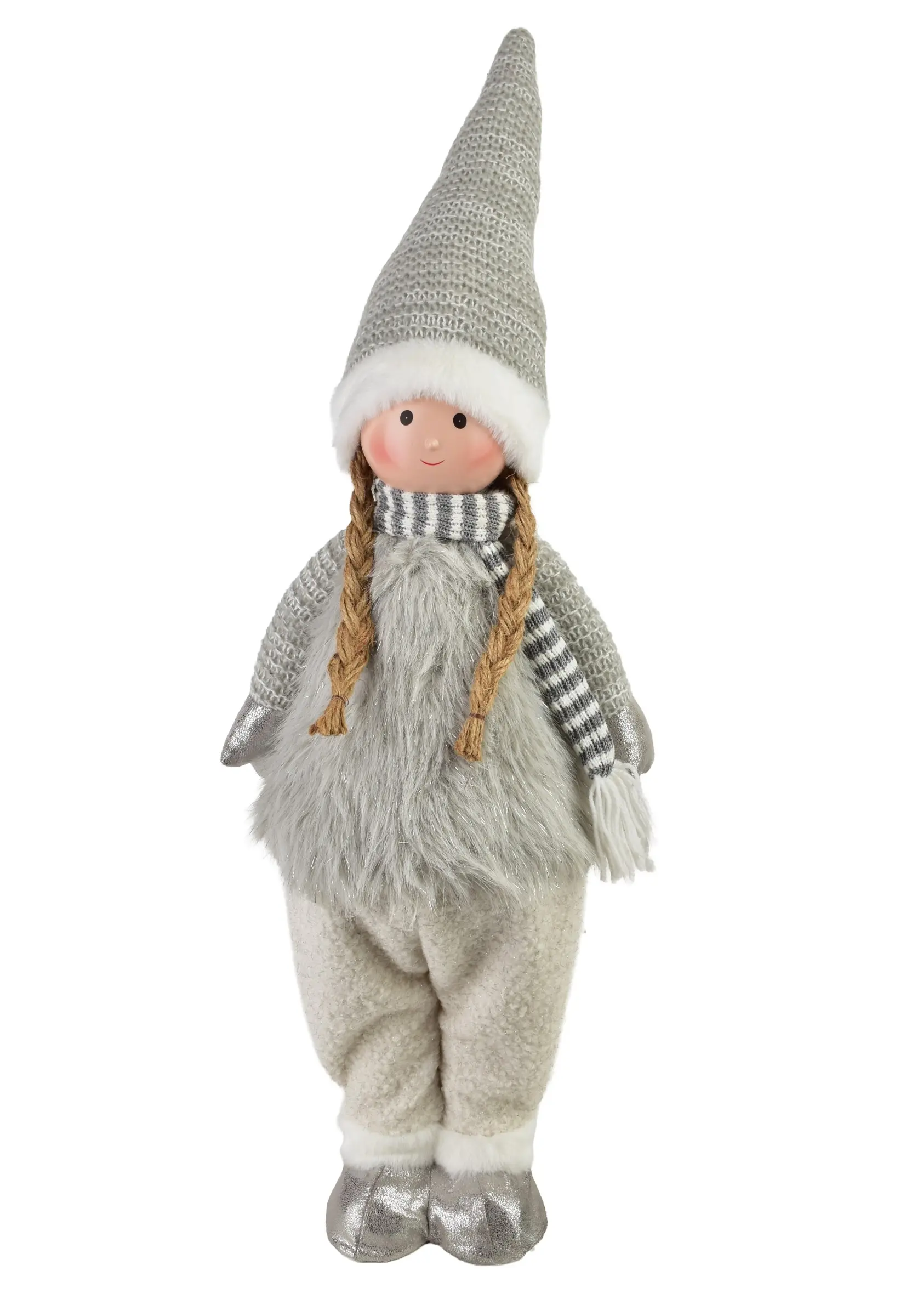 Mondex Vánoční figurka Santa Lila Dívka 71 cm šedá