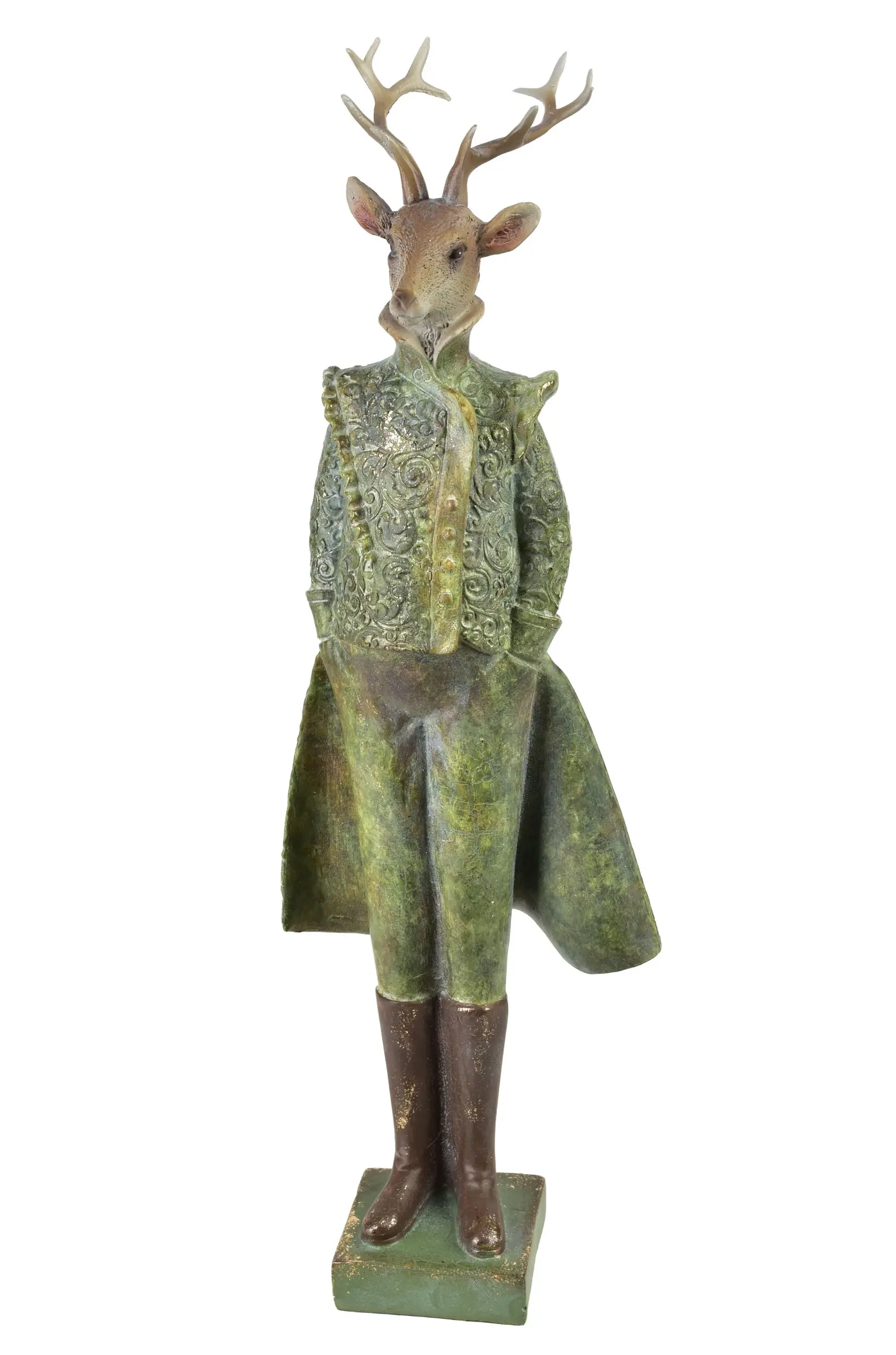 Mondex Vánoční figurka Santa Lila Jelení pán 43 cm zelená
