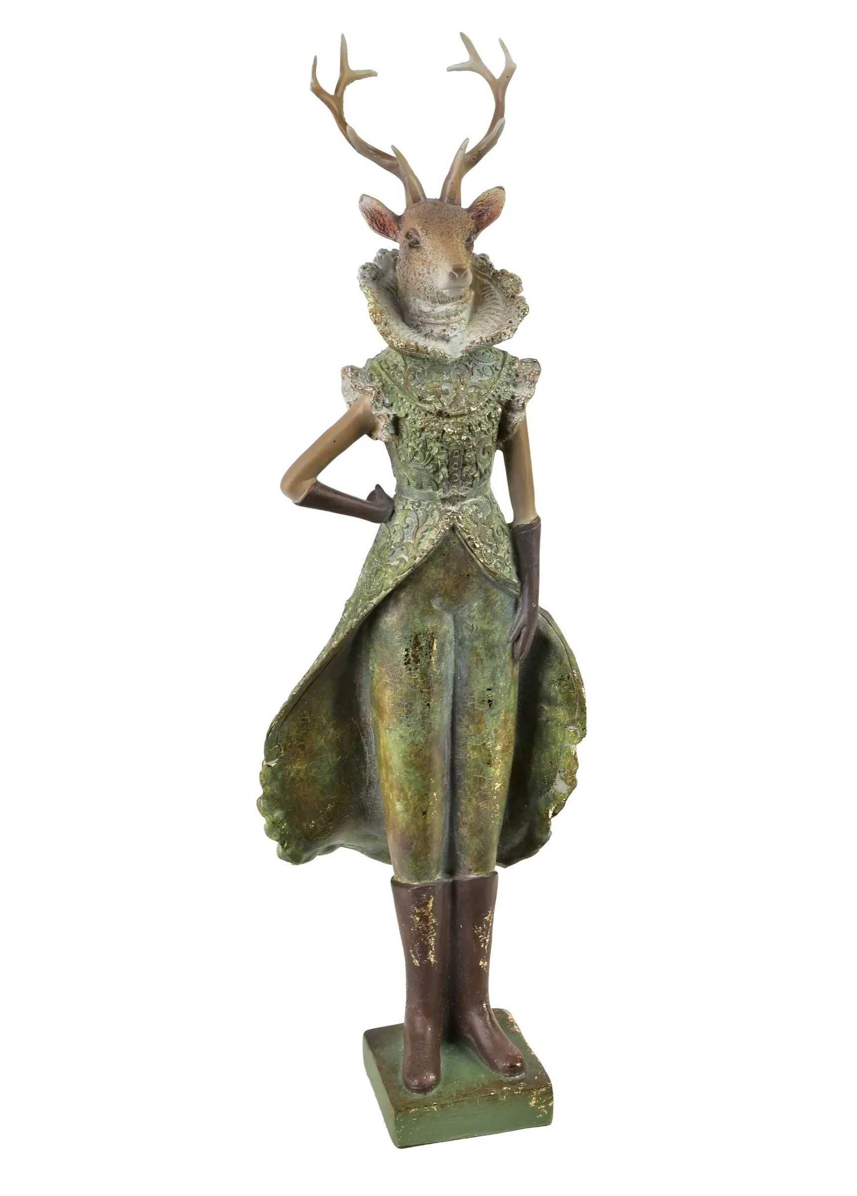 Mondex Vánoční figurka Santa Lila Jelení dáma 43 cm zelená