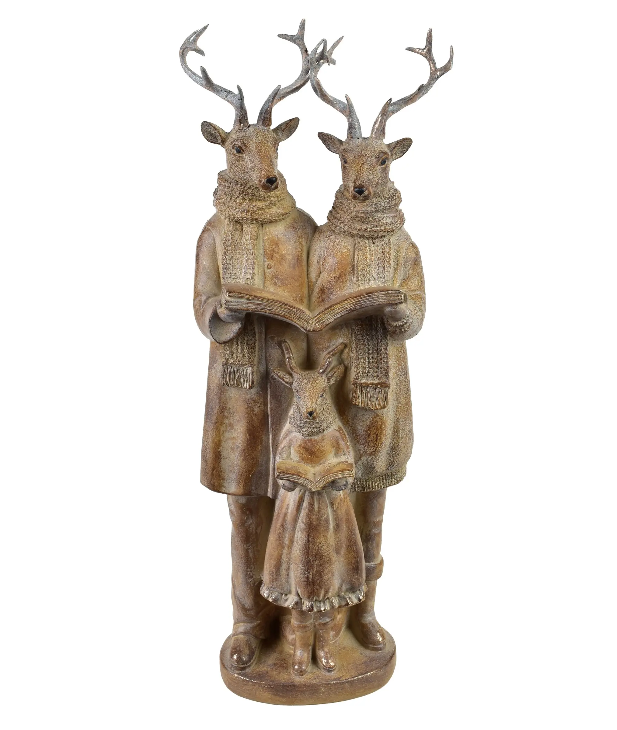 Mondex Vánoční figurka Santa Lila Jelení rodina 42 cm hnědá