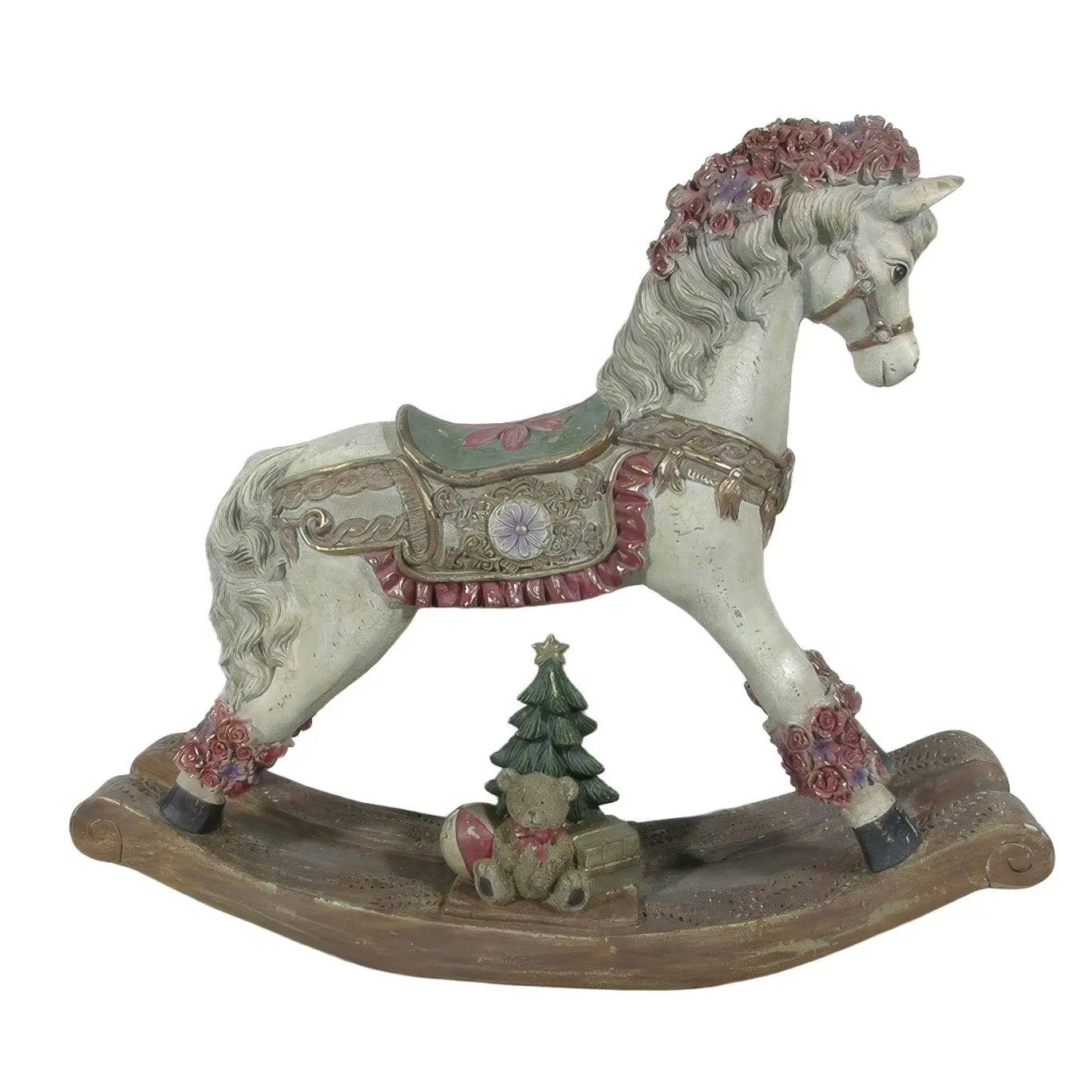 Mondex Vánoční figurka Santa Lila Houpací kůň 55 cm šedá