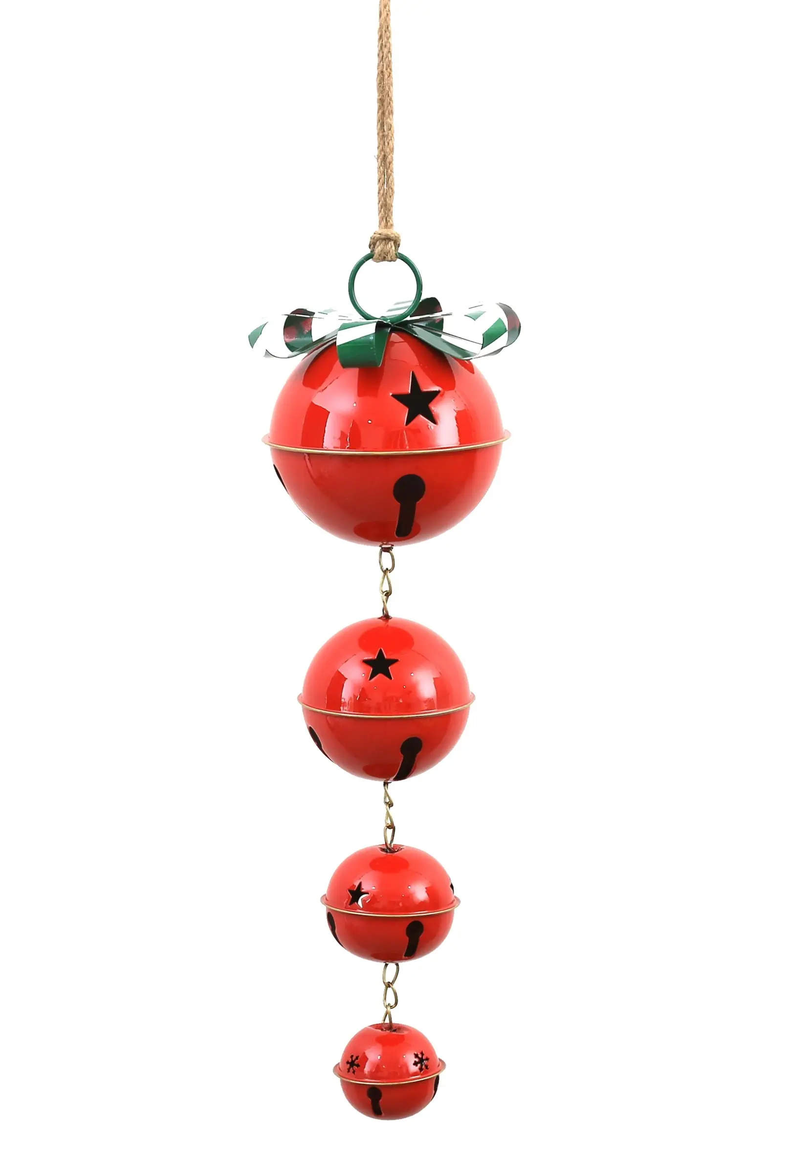 Mondex Vánoční závěsná dekorace Santa Lila Rolničky 49 cm červená