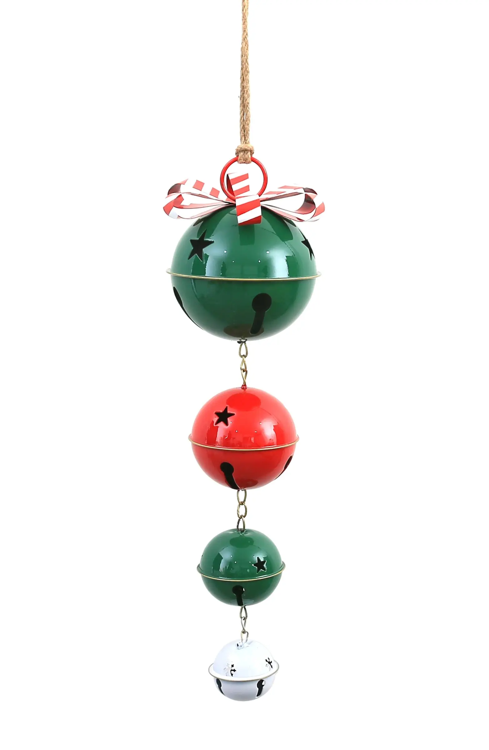 Mondex Vánoční závěsná dekorace Santa Lila Rolničky 49 cm zeleno-červená