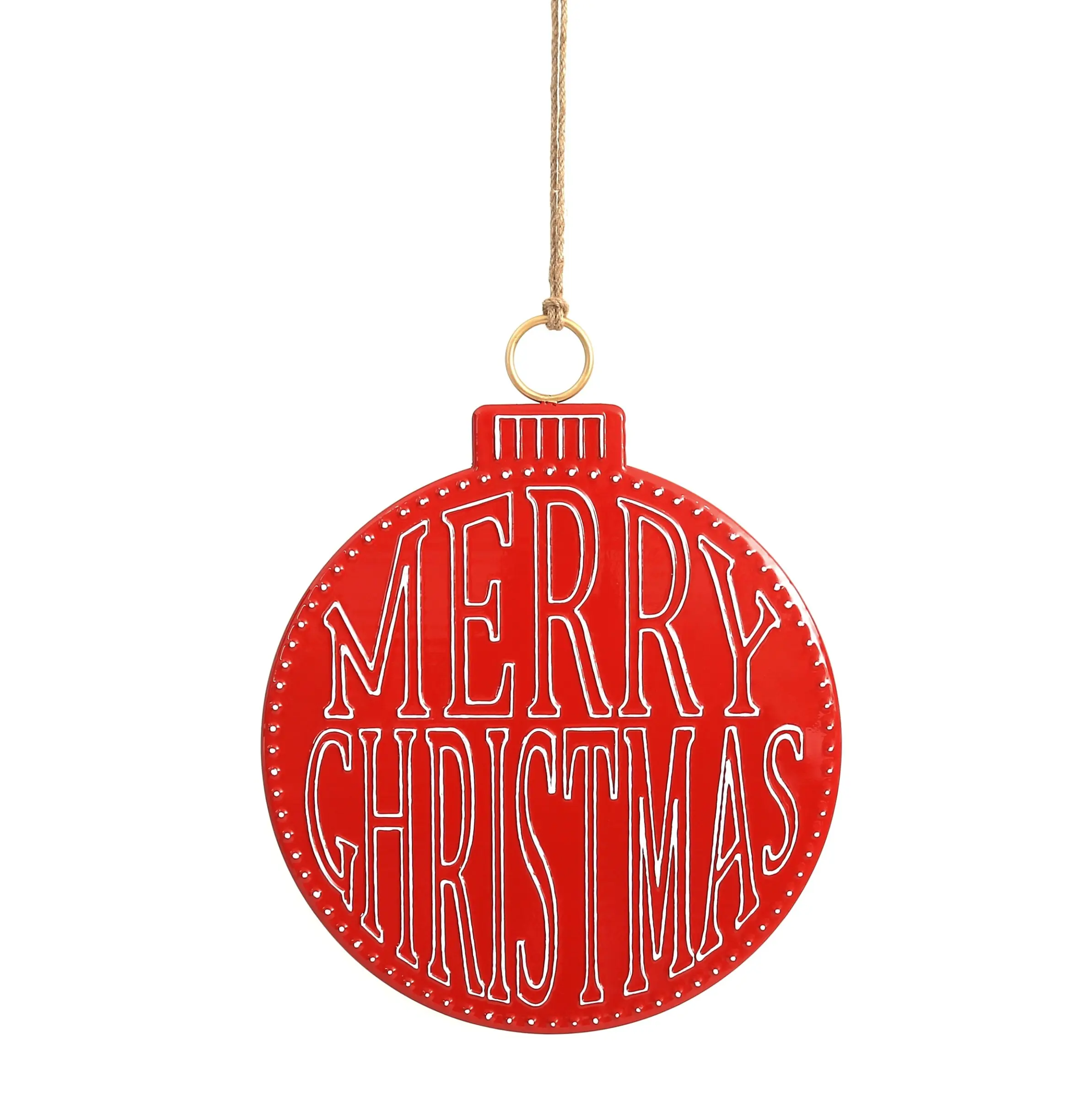 Mondex Vánoční závěsná ozdoba Santa Lila Merry Christmas 49,5 cm červená