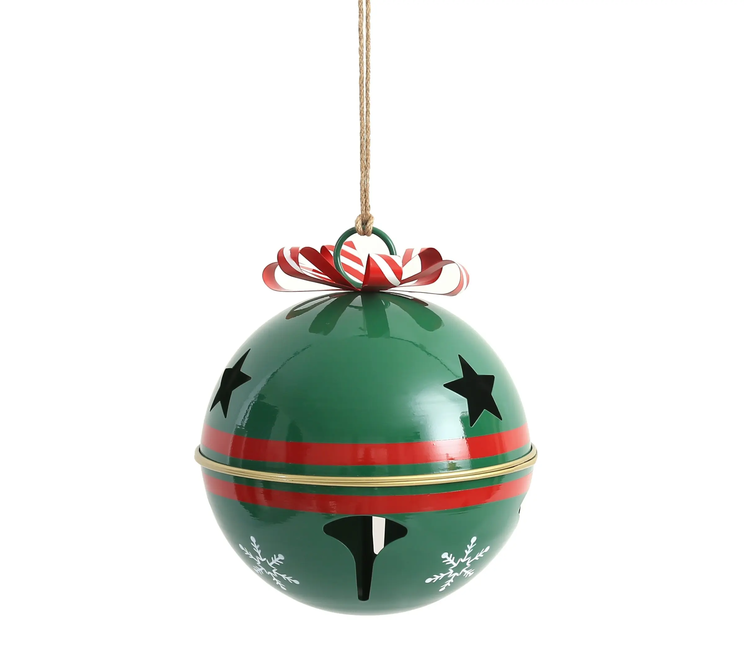 Mondex Vánoční kovová baňka SANTA LILA Bell 30x37,5 cm zelená